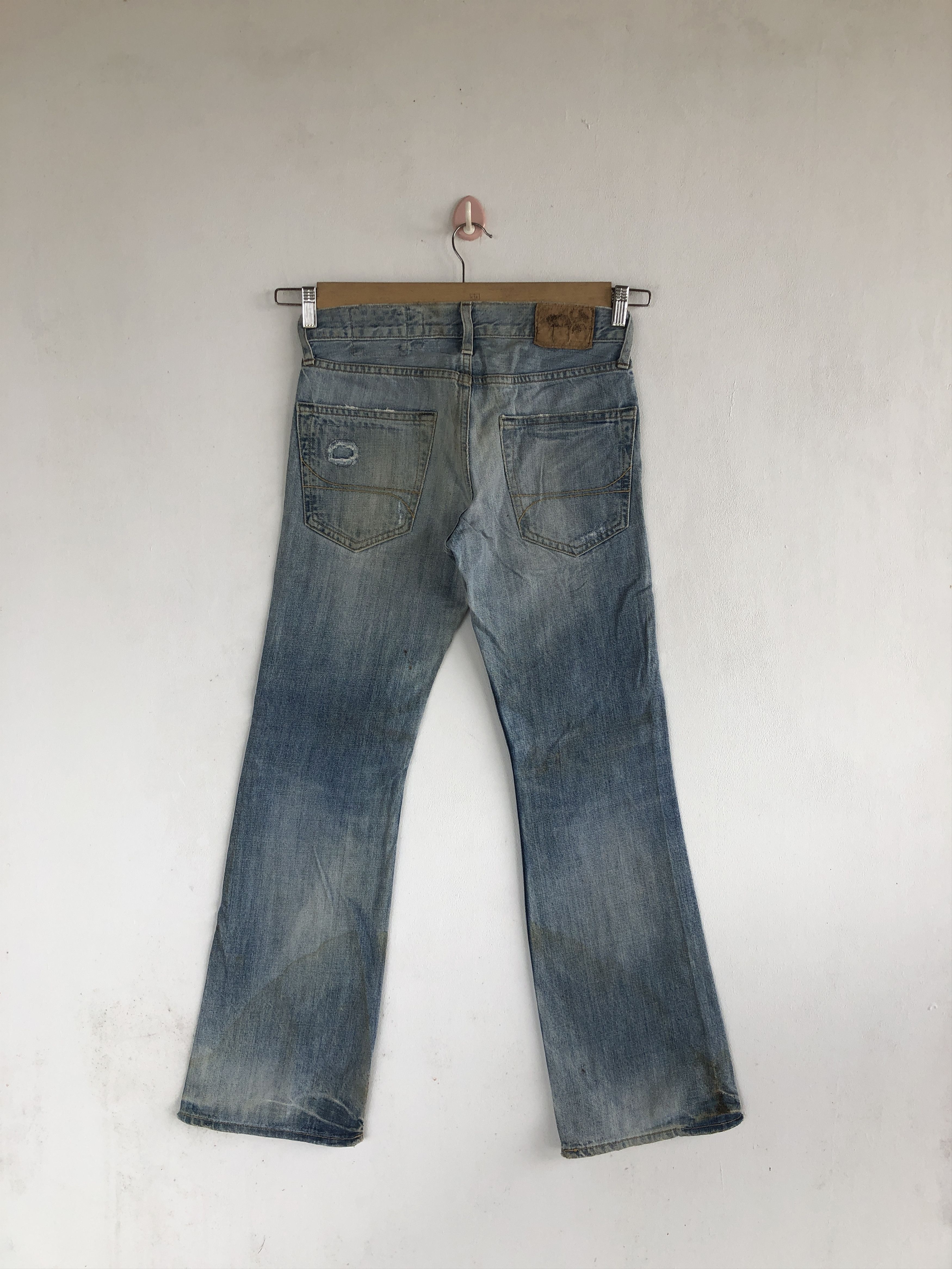 Japanese Brand × Jean Vintage Japanese Wide Leg Jeans Flare Boot Cut Baggy Denim Size 28" / US 6 / IT 42 - 2 Thumbnail