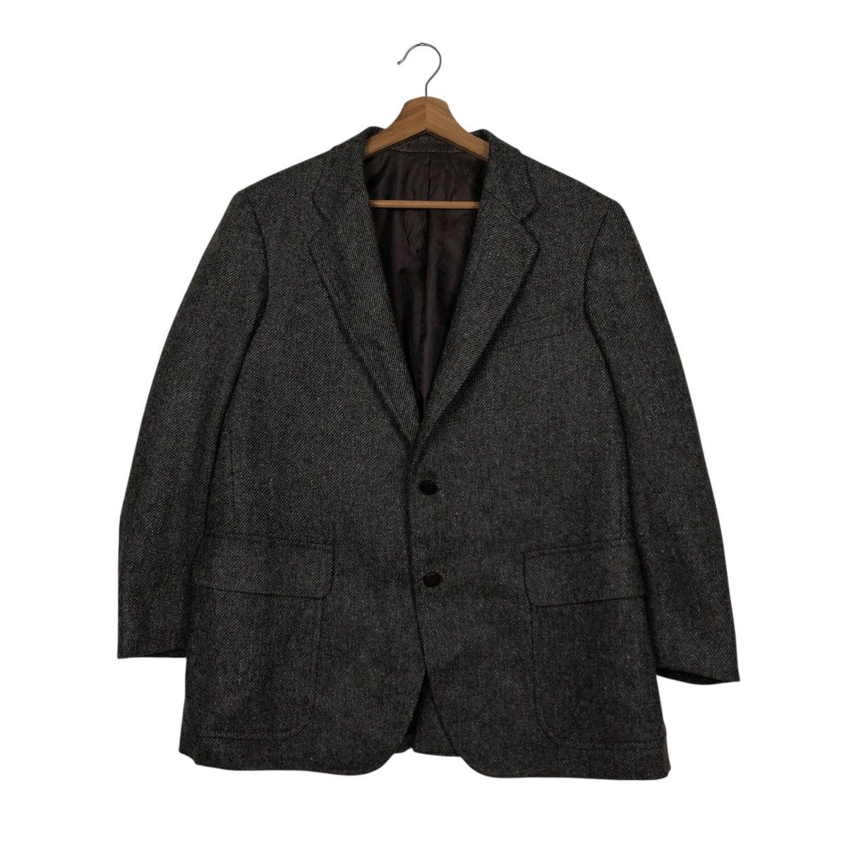 Burberry 📌Vintage Wool Jacket Herringbone Double Breast Burberrys Size US M / EU 48-50 / 2 - 2 Thumbnail