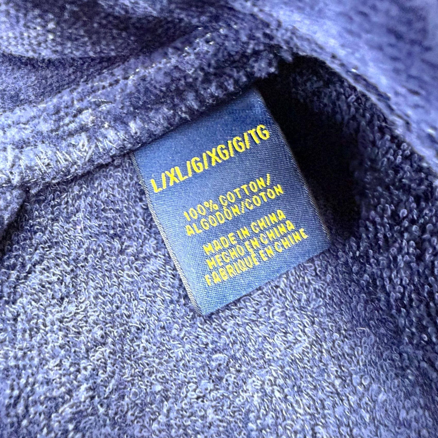 Polo Ralph Lauren Polo Ralph Lauren Rob Mens Bath Rob Belted Blue Cotton Terry Plush Bath Rob L XL Dark Blue Pony Size US L / EU 52-54 / 3 - 6 Thumbnail
