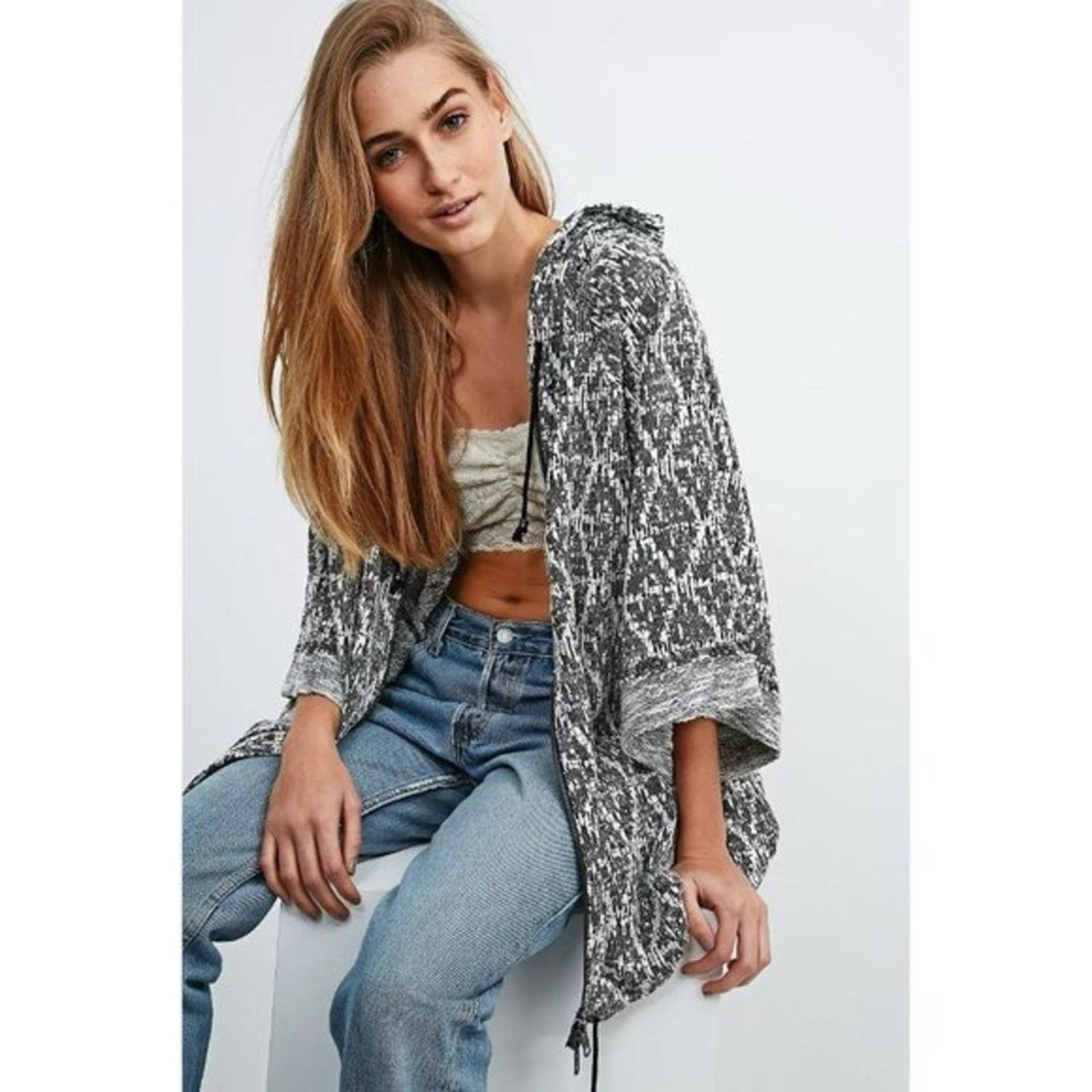 Free People Free People Santa Fe Jacquard Kimono Hoodie Womens Medium Size M / US 6-8 / IT 42-44 - 6 Thumbnail
