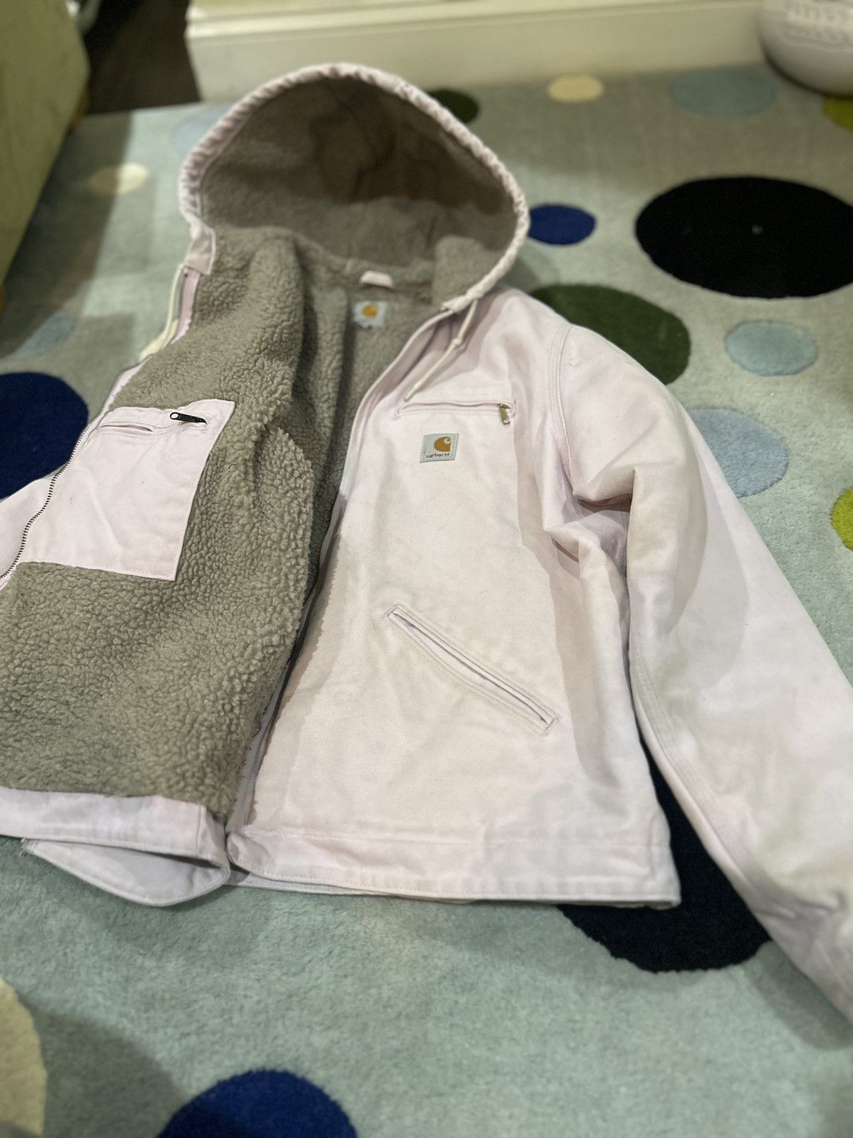 Carhartt Carhartt WJ141 532 Light Pink Canvas Sherpa Lined Jacket XL Size XL / US 12-14 / IT 48-50 - 4 Thumbnail