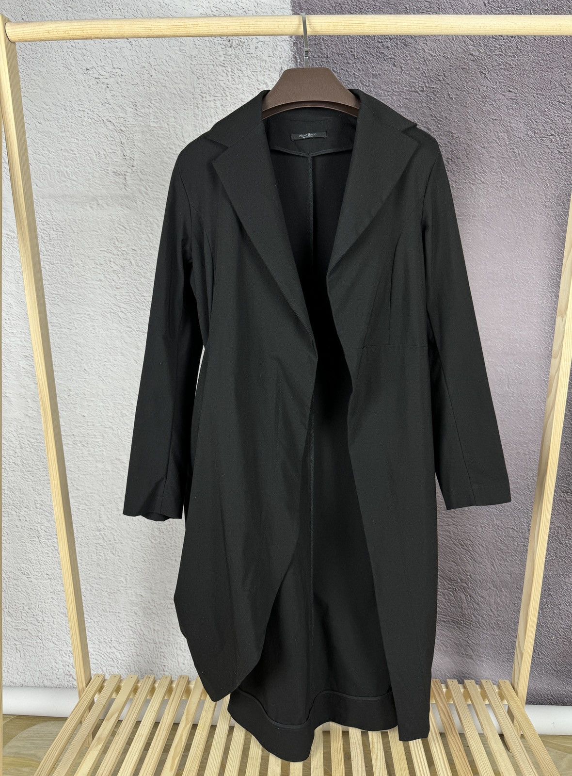 image of Nuovo Borgo Made In Italy Avant Garde Big Pocket Coat in Black, Women's (Size Large)