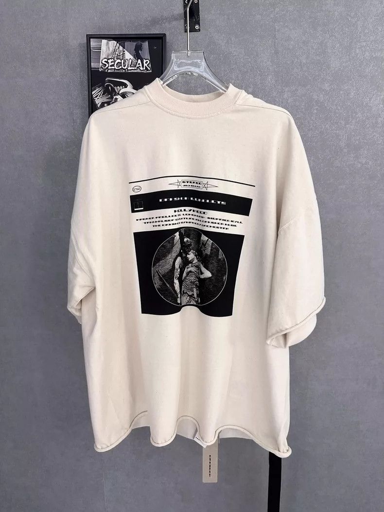Rick Owens rick owens size os 25ss printed Tommy tee ro new loose sil Size US M / EU 48-50 / 2 - 1 Thumbnail