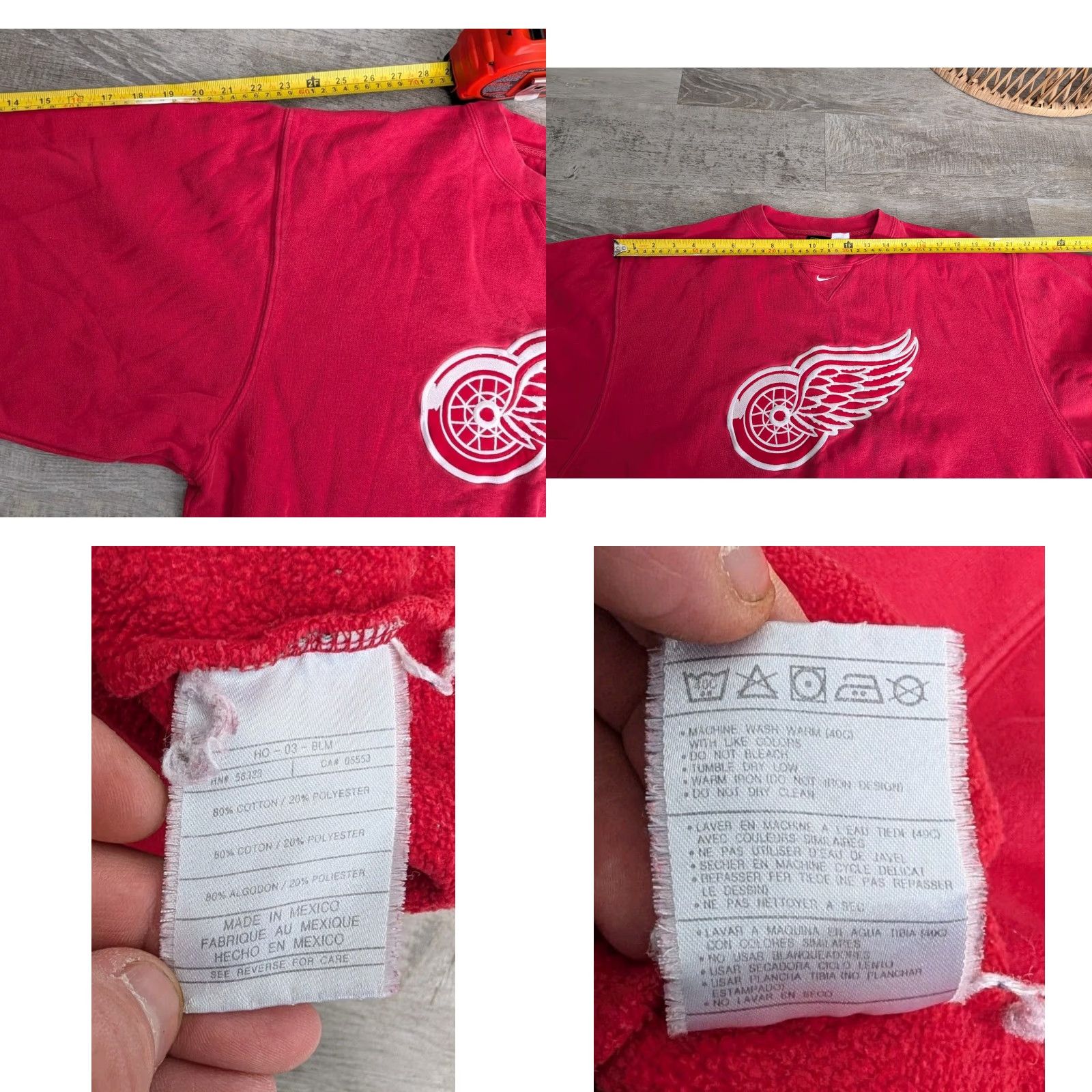 Nike VINTAGE Nike Team Detroit Red Wings Center Swoosh Crewneck Sweatshirt M Red Tigers? (Note: Original title provided) Size US M / EU 48-50 / 2 - 9 Thumbnail
