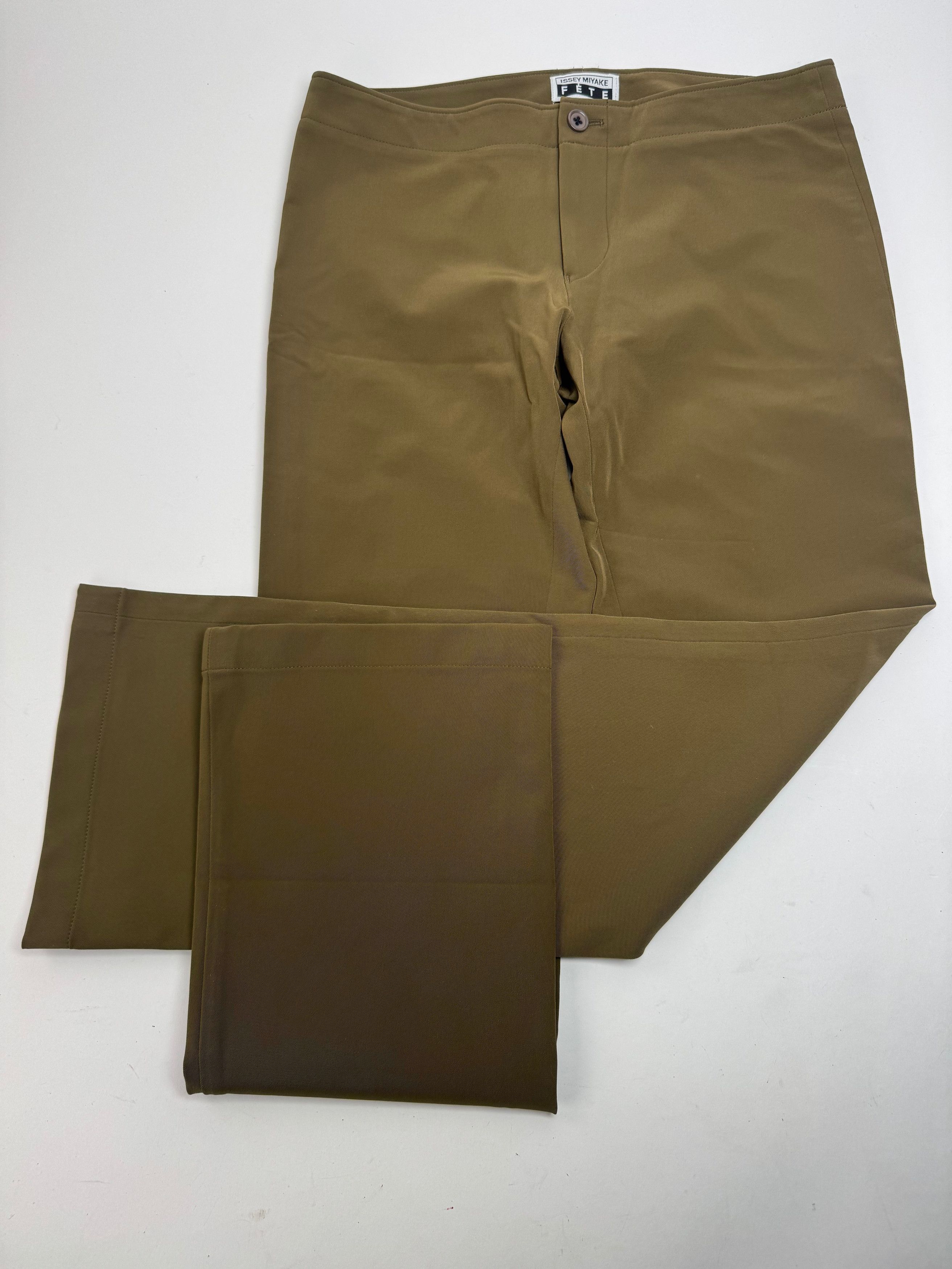 Issey Miyake Vintage Polyester Pants Khaki 1 Size 27" / US 4 / IT 40 - 1 Thumbnail