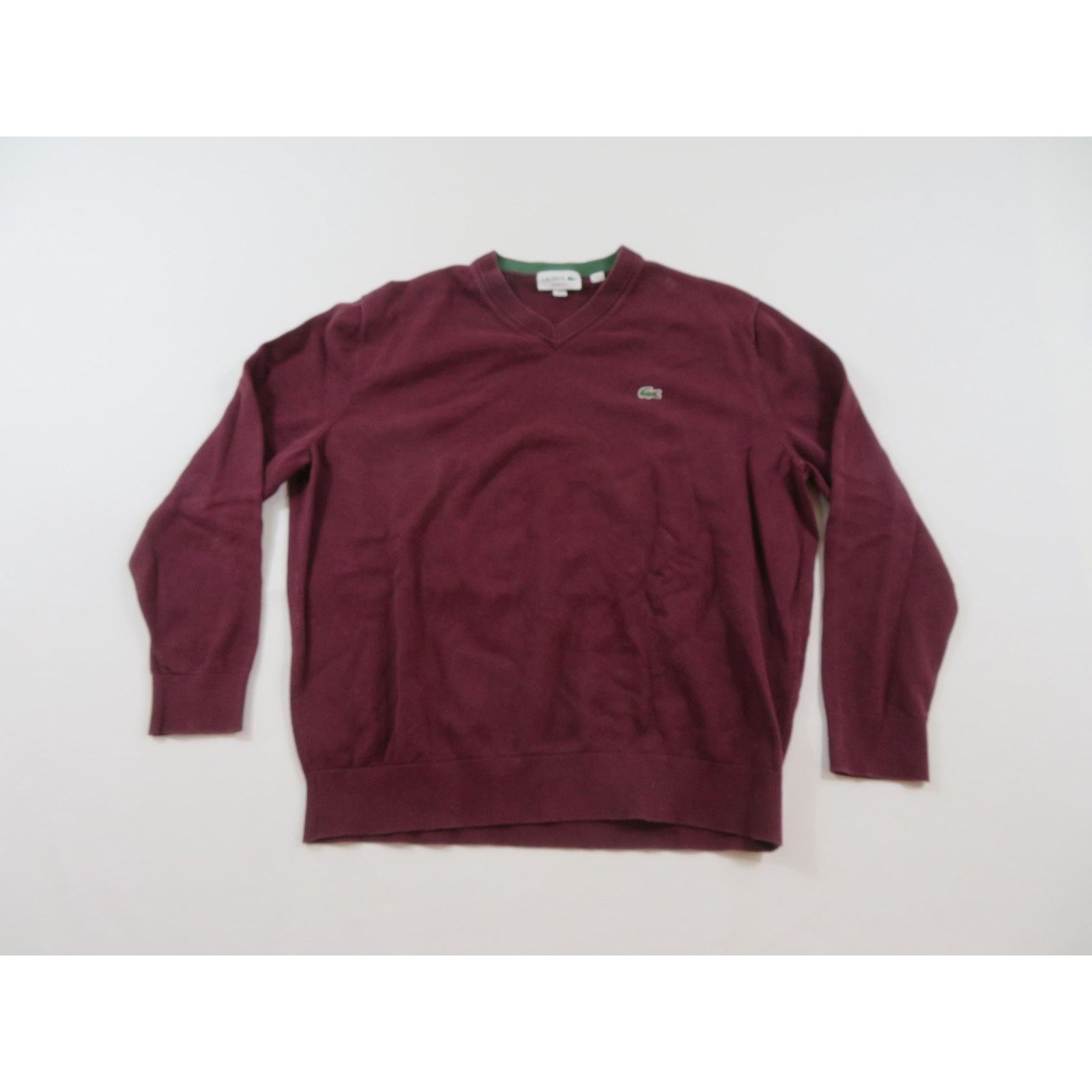 Lacoste Lacoste Classic Fit Burgandy Sweater V-neck Womens Sz 2XL Size XXL / US 16-18 / IT 52-54 - 1 Thumbnail