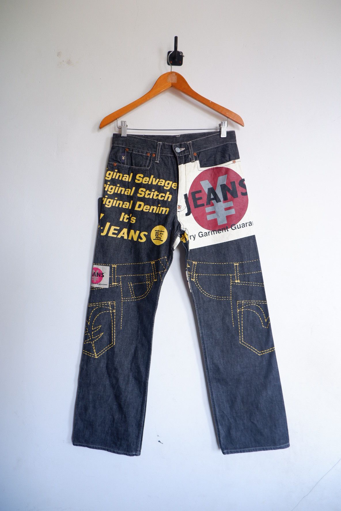 Japanese Brand Vintage Yen Jeans Japan Poem Painted Denim Size US 30 / EU 46 - 1 Thumbnail
