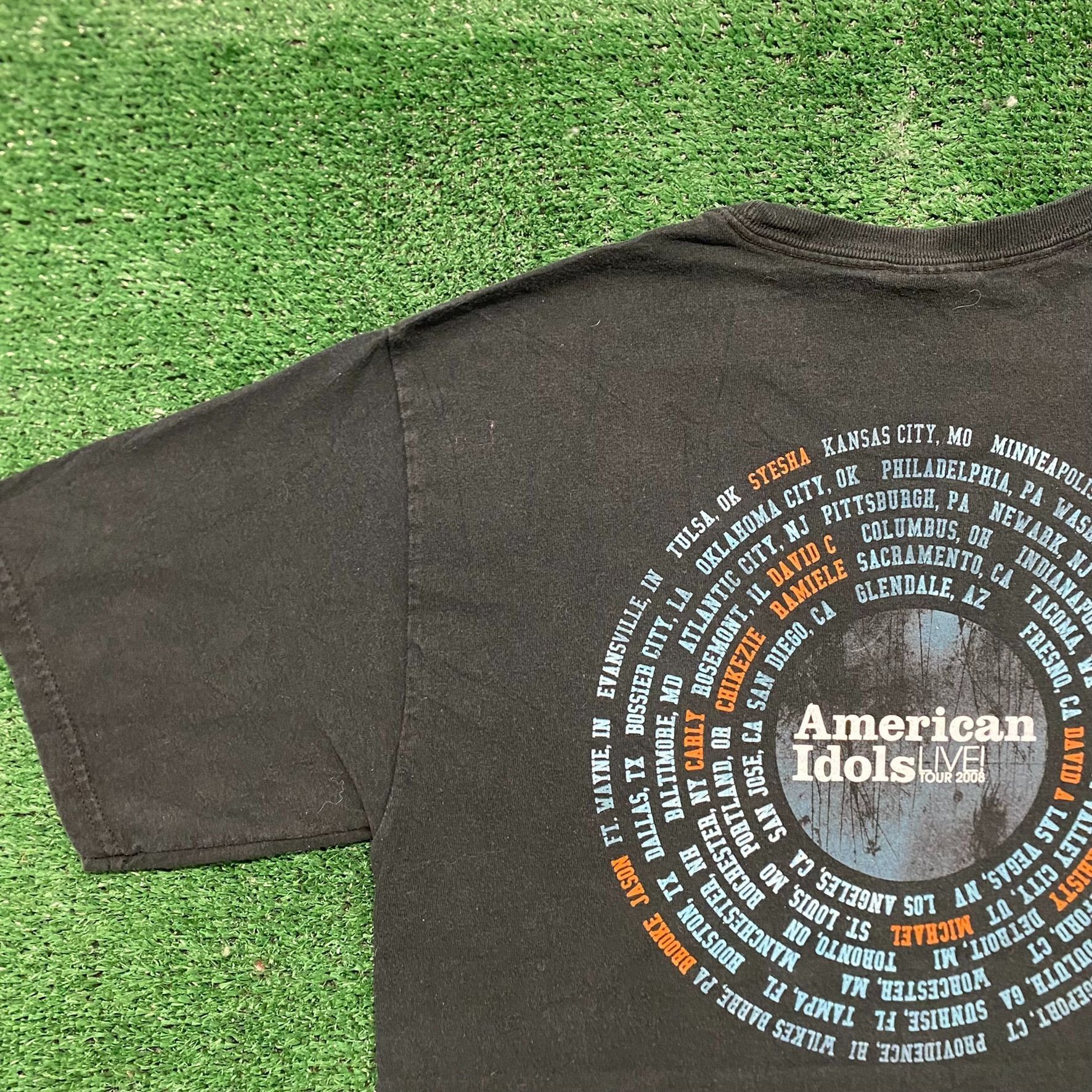 Hanes Vintage Y2K American Idol Live Tour 2008 T-Shirt Reality TV Size US M / EU 48-50 / 2 - 5 Thumbnail