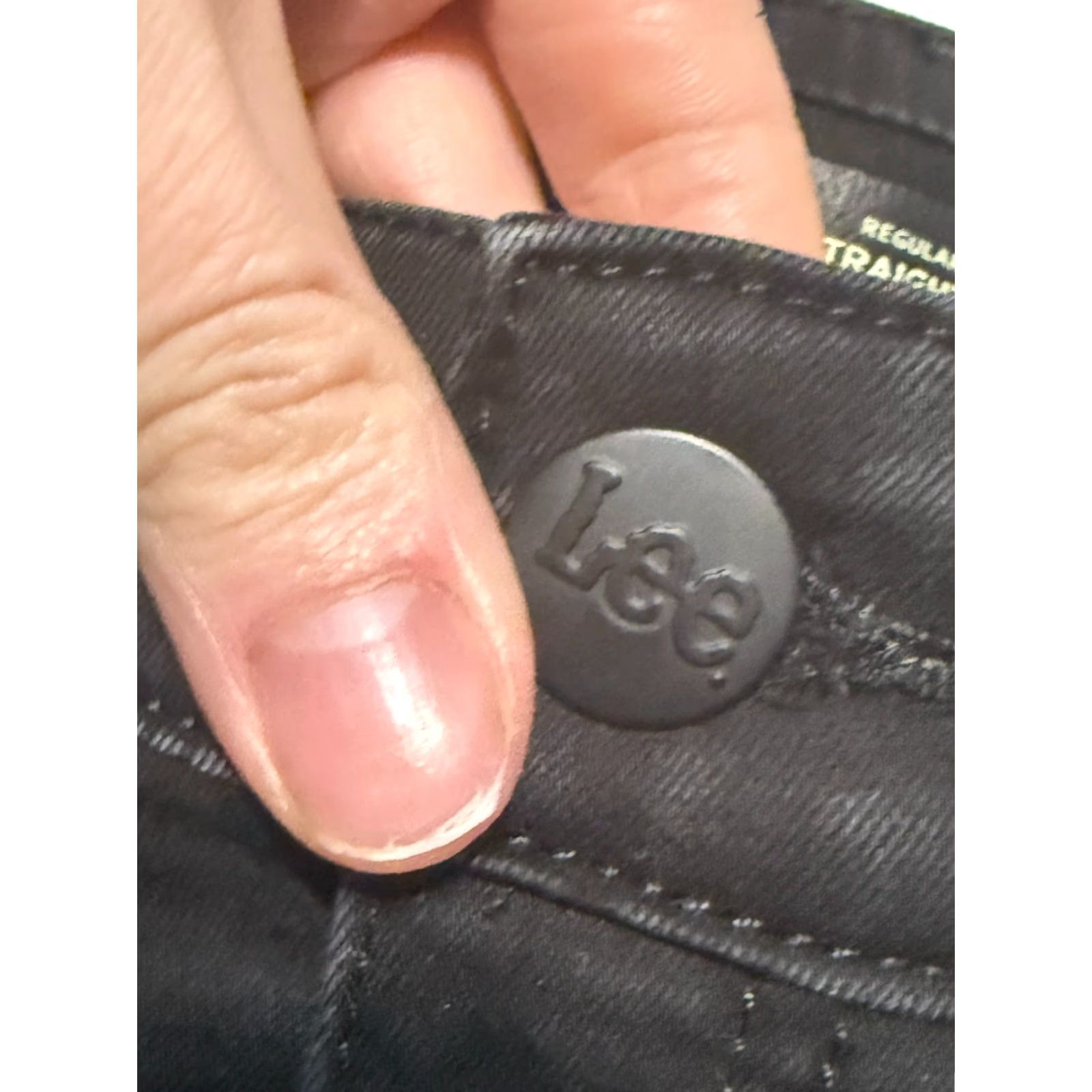 Lee Lee Jeans Women Size 10 Medium Black Denim Regular Fit Straight Leg Mid Rise Jeans Size 32" / US 10 / IT 46 - 4 Thumbnail
