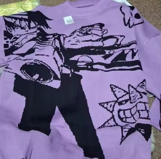 Japanese Brand Retro 90s Y2K Style Goth Gun Sweater Jacquard Sweatshirt Size US XL / EU 56 / 4 - 4 Thumbnail