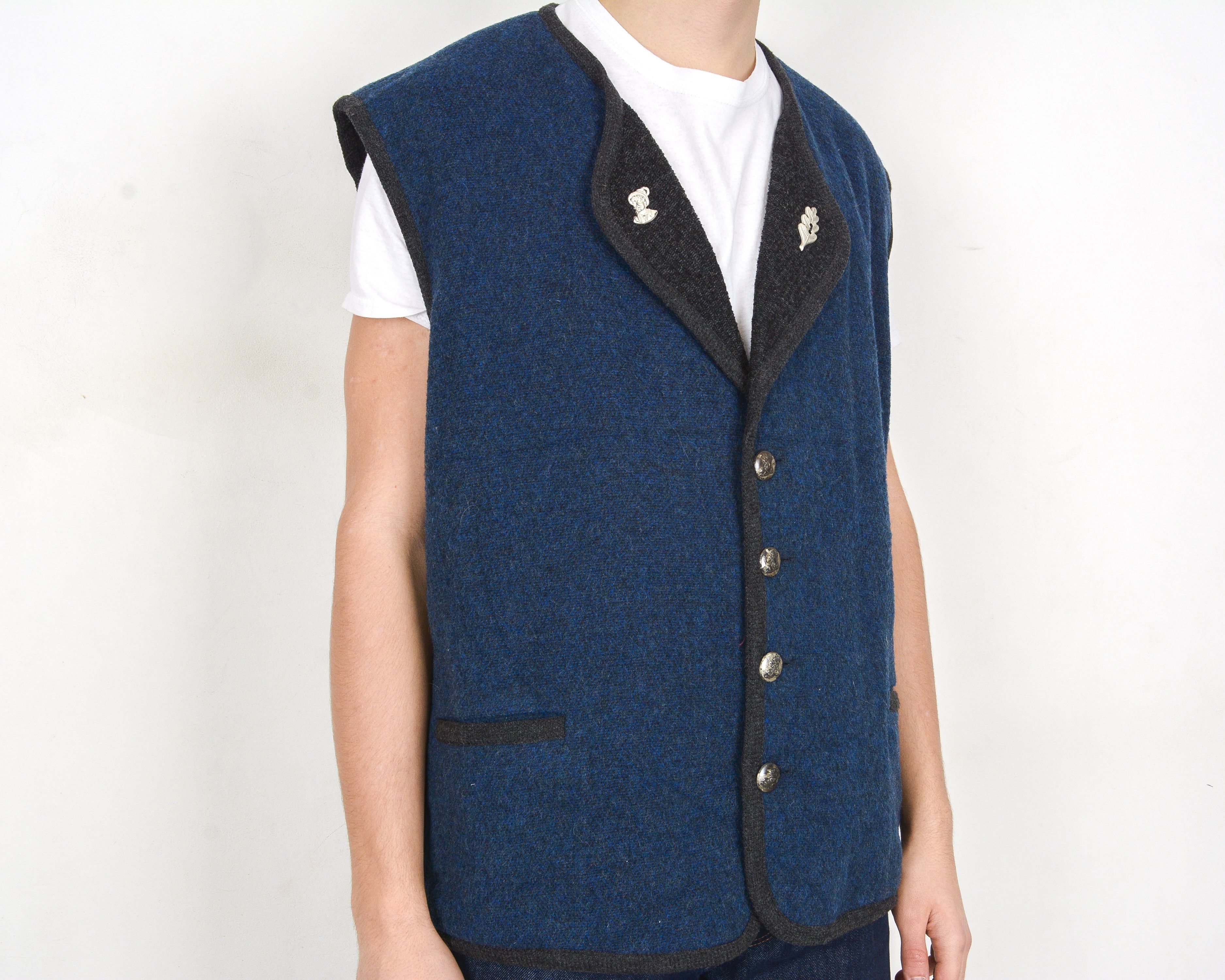 Vintage Landhausmode Trachten UK 50 US Waistcoat Vest Tank Gilet Size US XXL / EU 58 / 5 - 5 Thumbnail