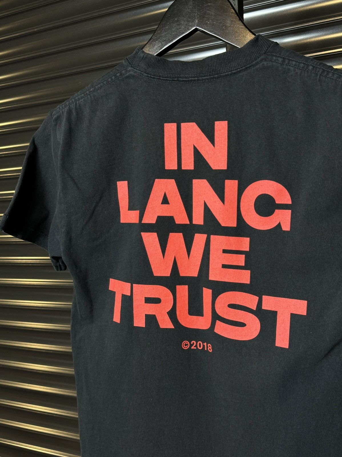 Helmut Lang Helmut Lang In Lang We Trust Black Tee - XS Size US XS / EU 42 / 0 - 2 Thumbnail