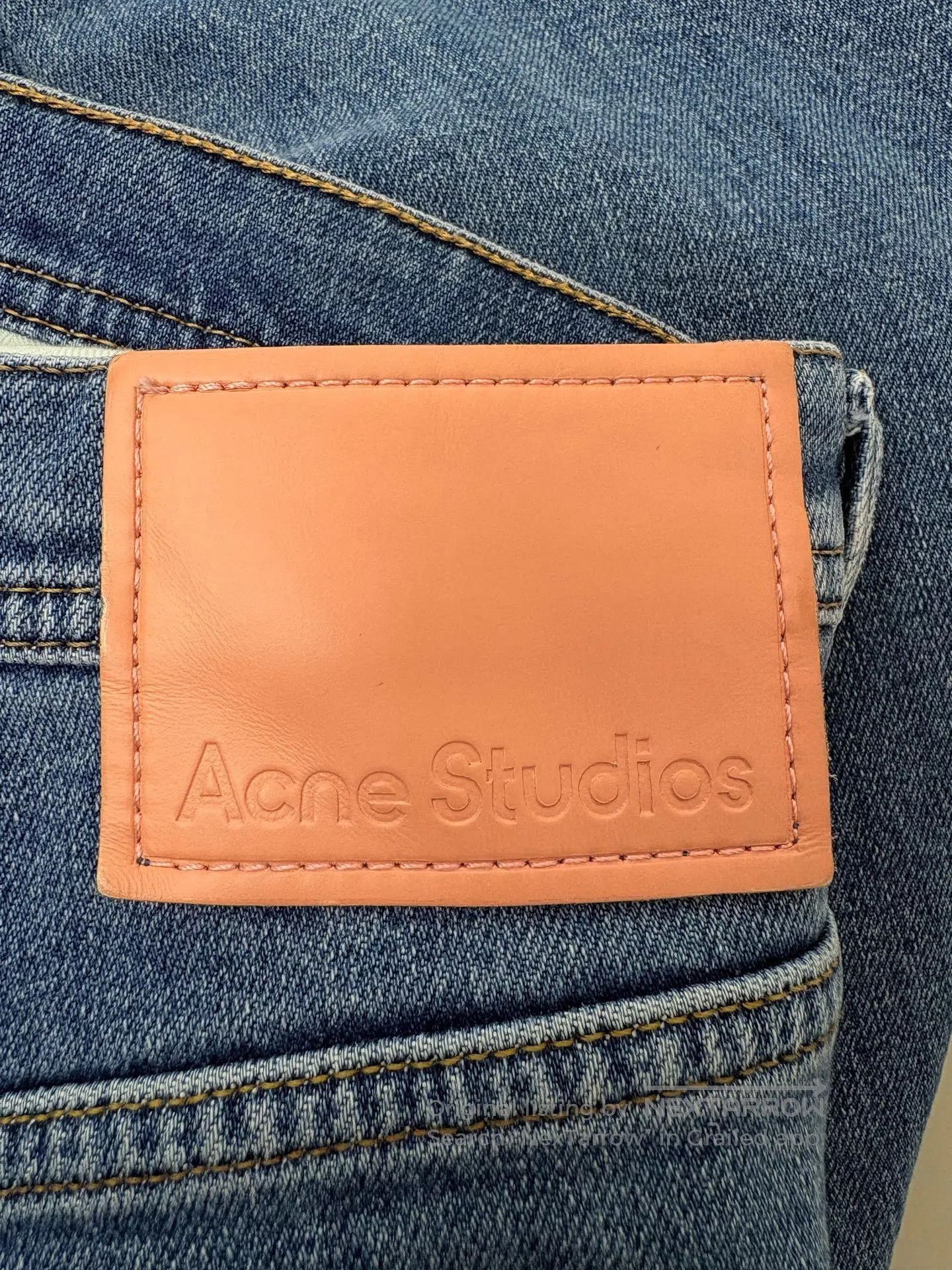 Acne Studios ACNE STUDIOS Back Leather Patch Jeans. Size US 33 - 3 Thumbnail