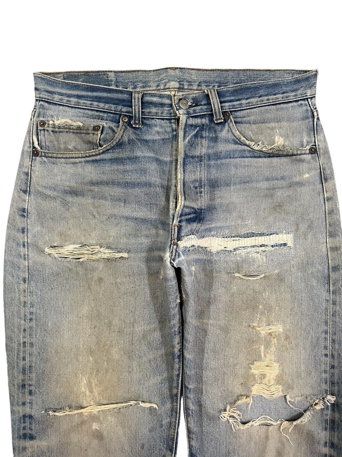 Levi's Vintage 70s Levis 501 Selvedge Button Stamp #2 Destroy Jeans Size US 34 / EU 50 - 2 Thumbnail