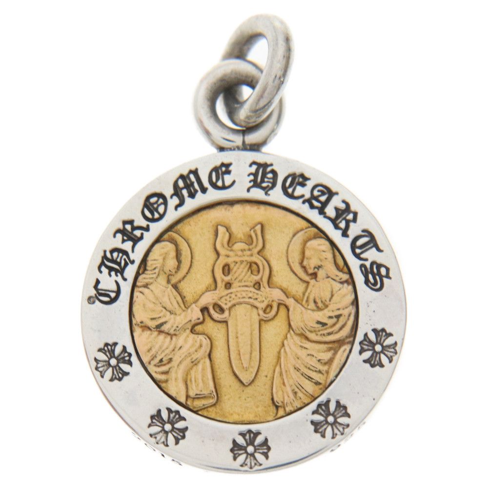 image of Chrome Hearts Angel Combination Medal Charm in Gold, Men's