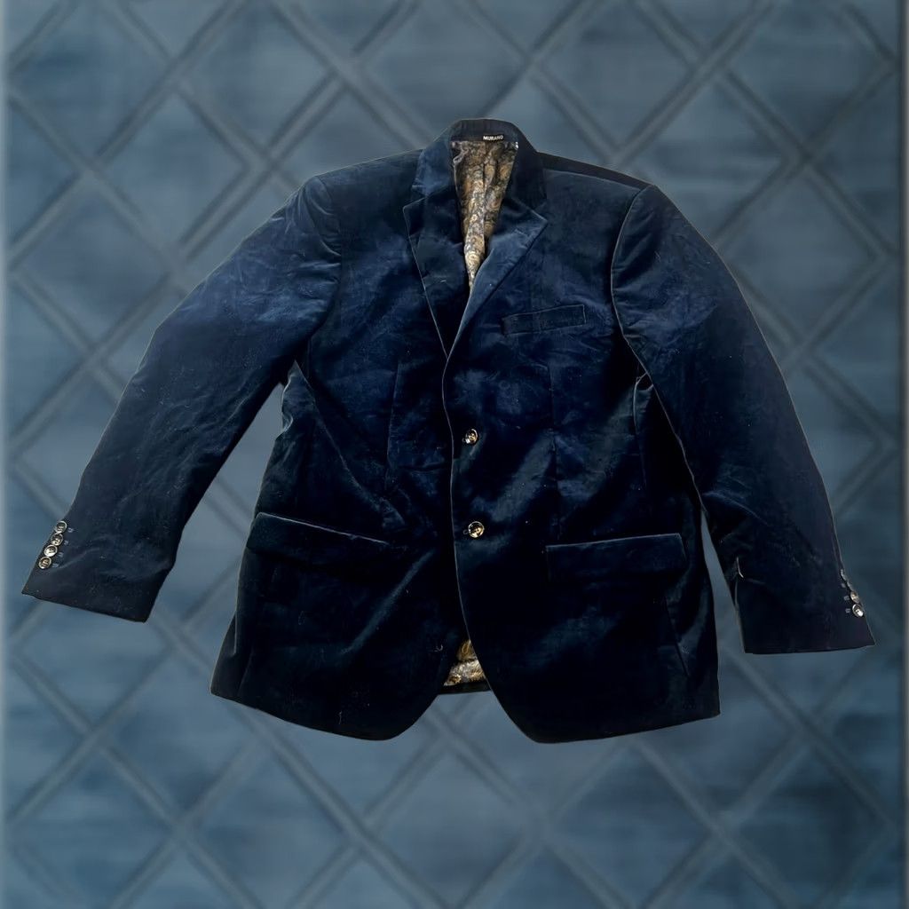 Murano Murano Mens Sport Coat Blue Cotton Velvet 2-Button XL Jacket Size US XL / EU 56 / 4 - 1 Thumbnail