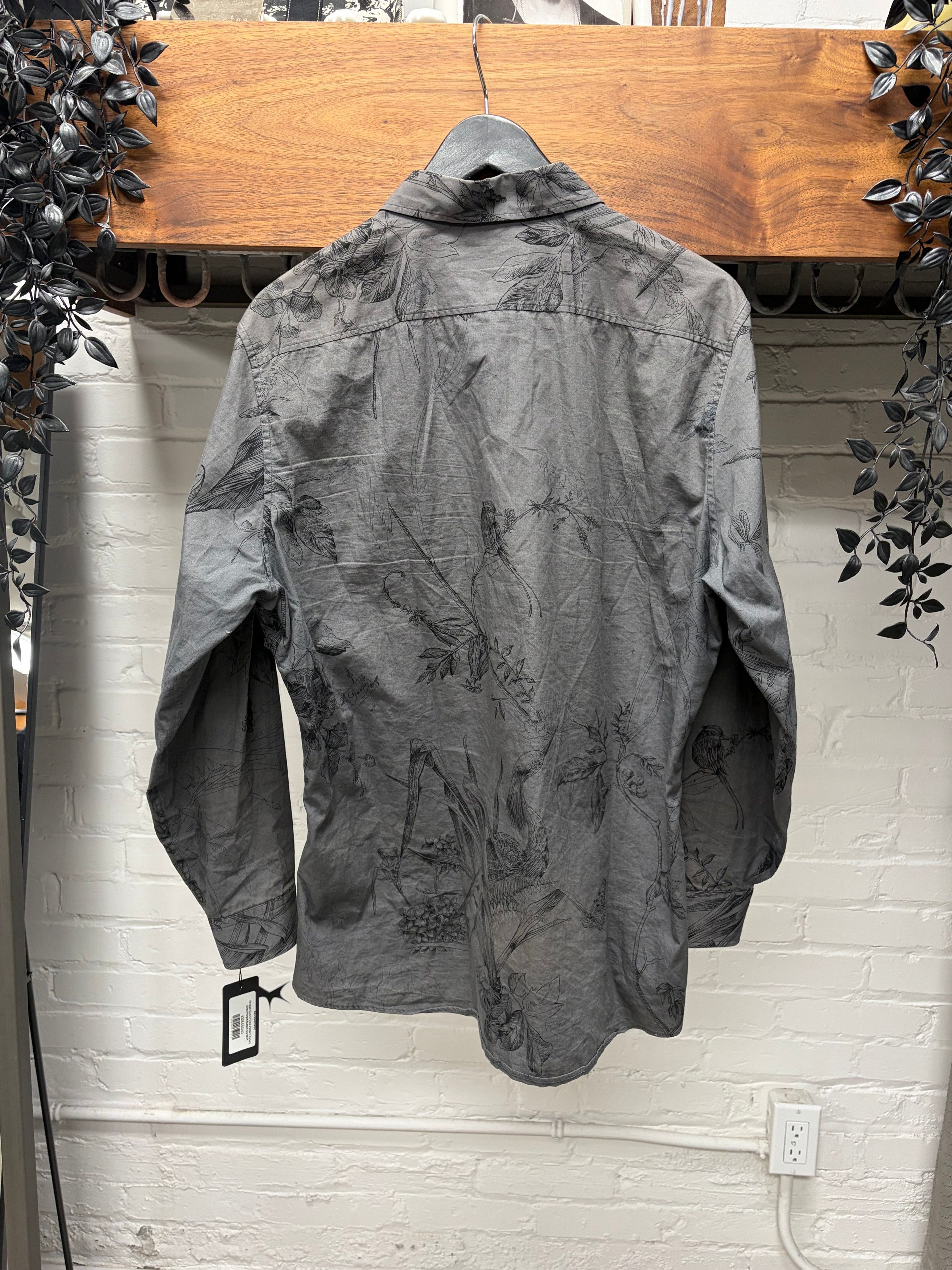 Gucci Vintage Gucci ‘Botanical’ Patterned Mute Grey/Purple Button Up Shirt Size US M / EU 48-50 / 2 - 4 Thumbnail