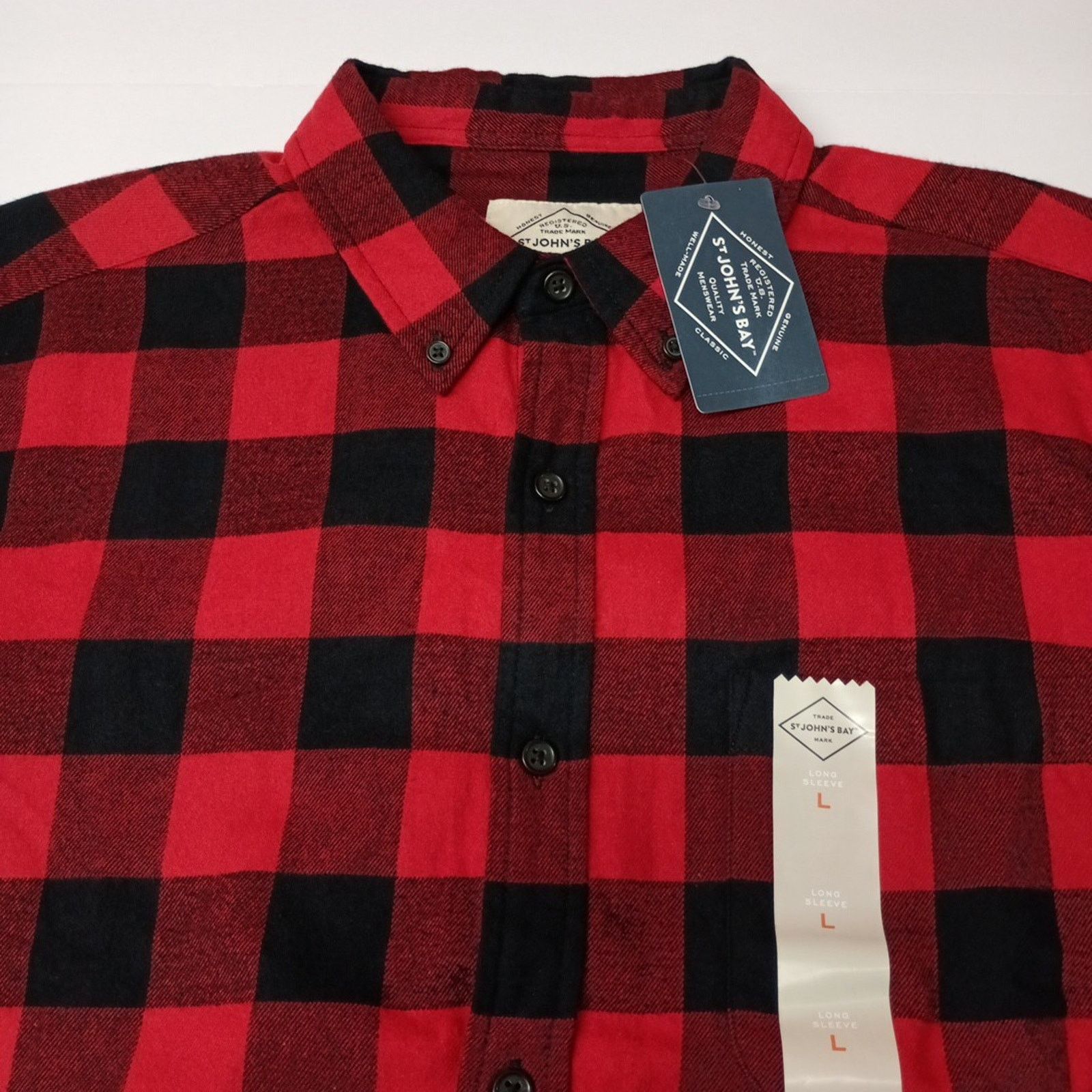 St. Johns Bay St John’s Bay Flannel Shirt Men Size L Red Buffalo Checkered Size US L / EU 52-54 / 3 - 3 Thumbnail