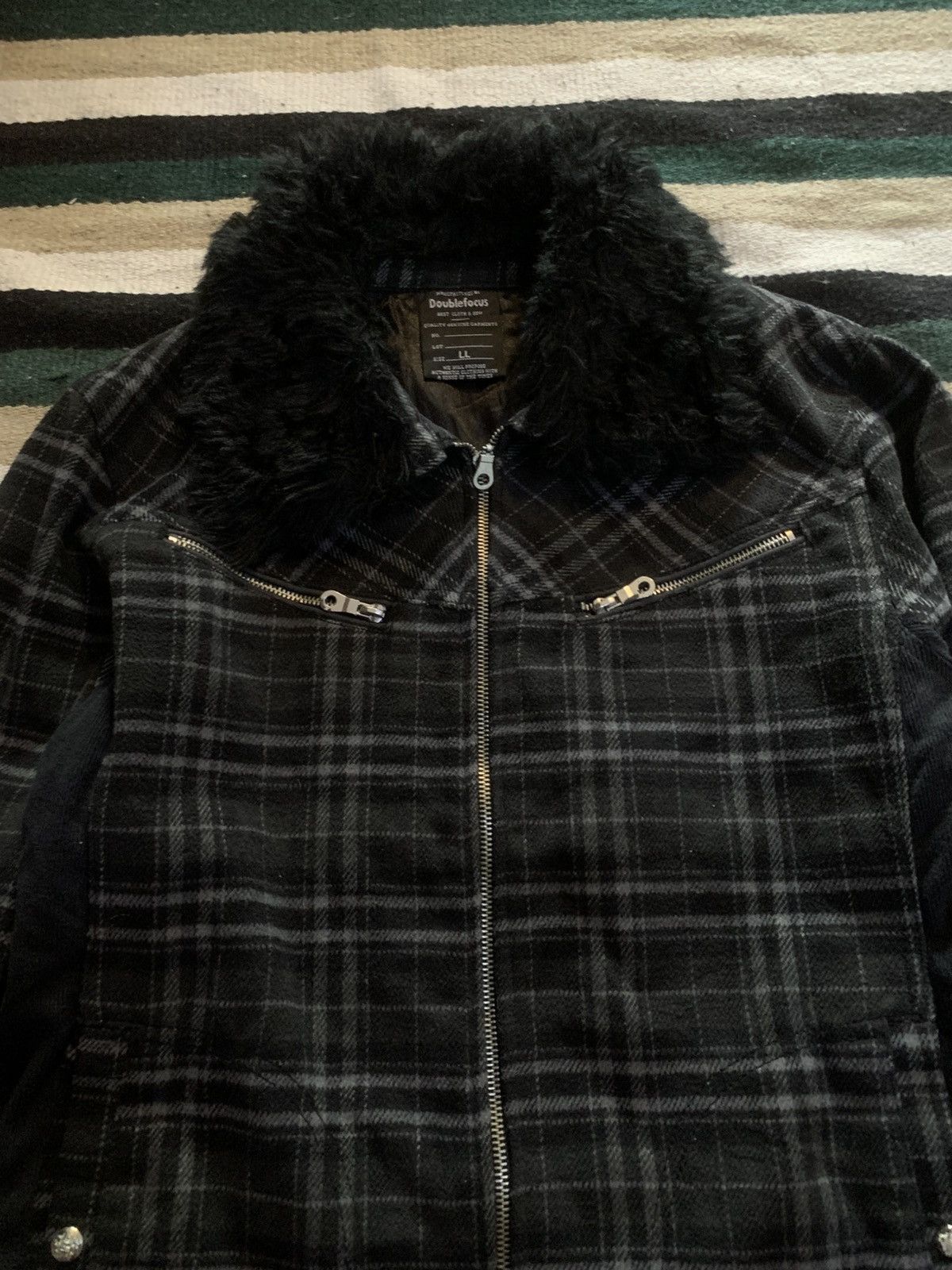 Japanese Brand Double Focus Fur Multi Pocket Jacket Tartan LGB Style Size US L / EU 52-54 / 3 - 10 Thumbnail