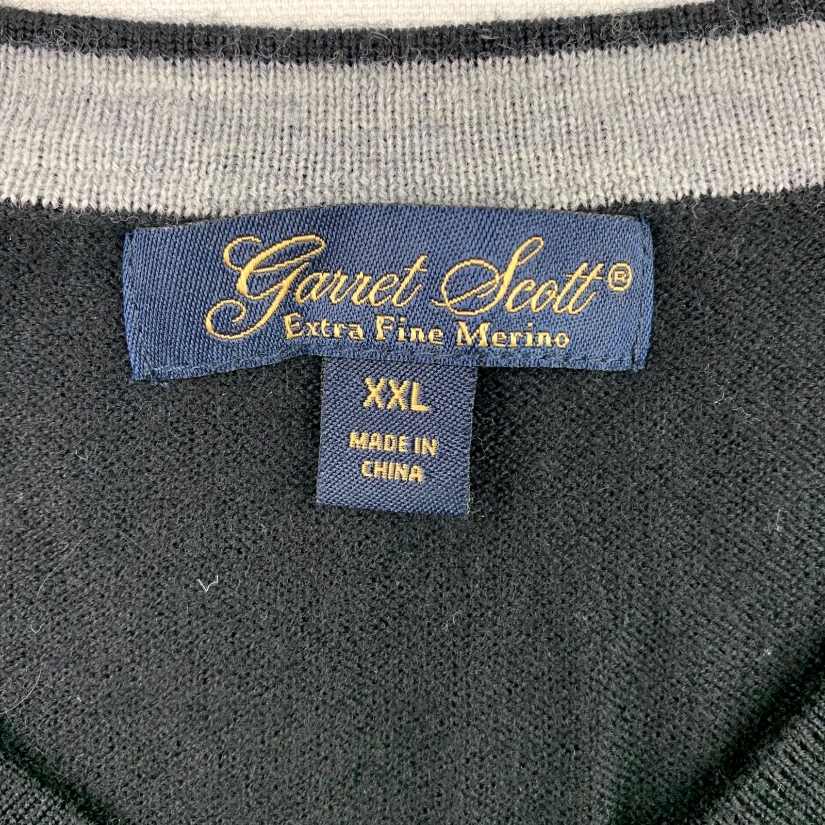 Vintage Garret Scott Men's Sweater Pullover V-Neck 2XL Wool Black Knit 100% Wool Long Sleeve Knit Shirt Style Regular Mens Size US XXL / EU 58 / 5 - 3 Thumbnail