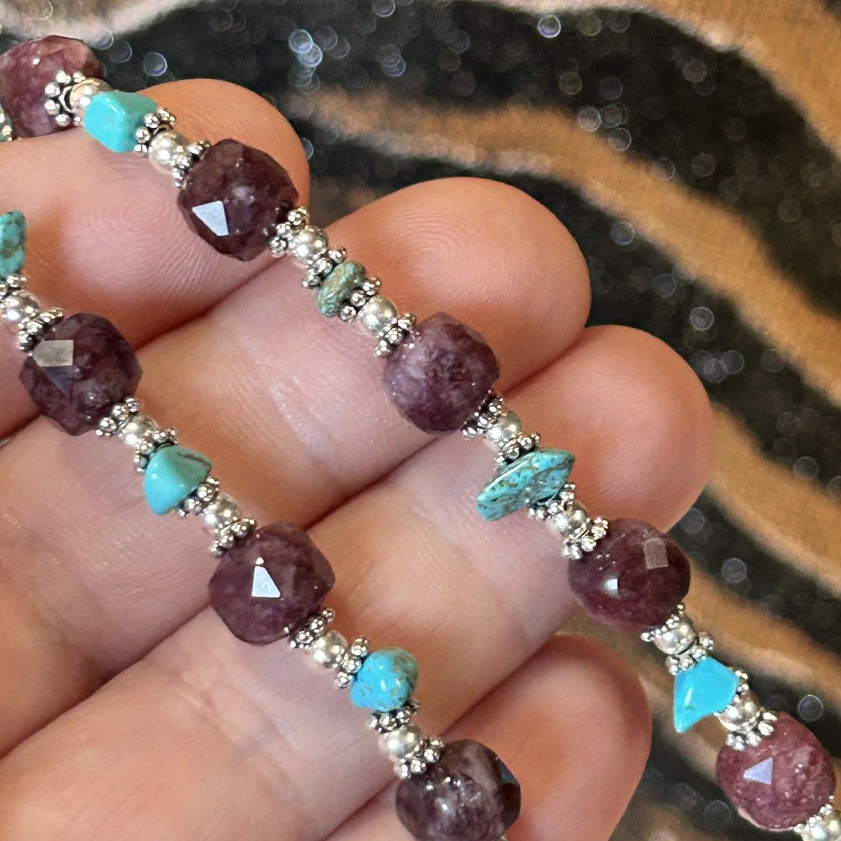 Handmade Handcrafted genuine faceted square cut almandine necklace Size ONE SIZE - 6 Thumbnail