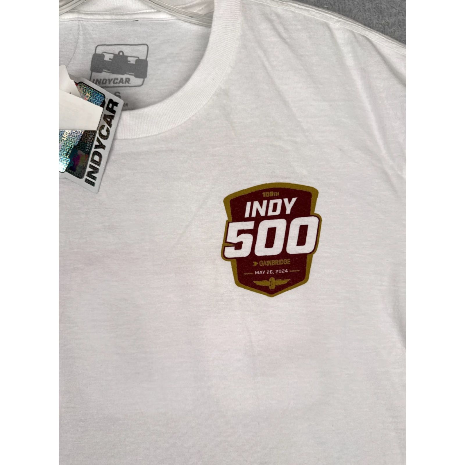 Vintage Indycar Shirt Adult Extra Large White 2024 Indy 500 Gainbridge 108th 100% Cotton Size US XL / EU 56 / 4 - 6 Thumbnail