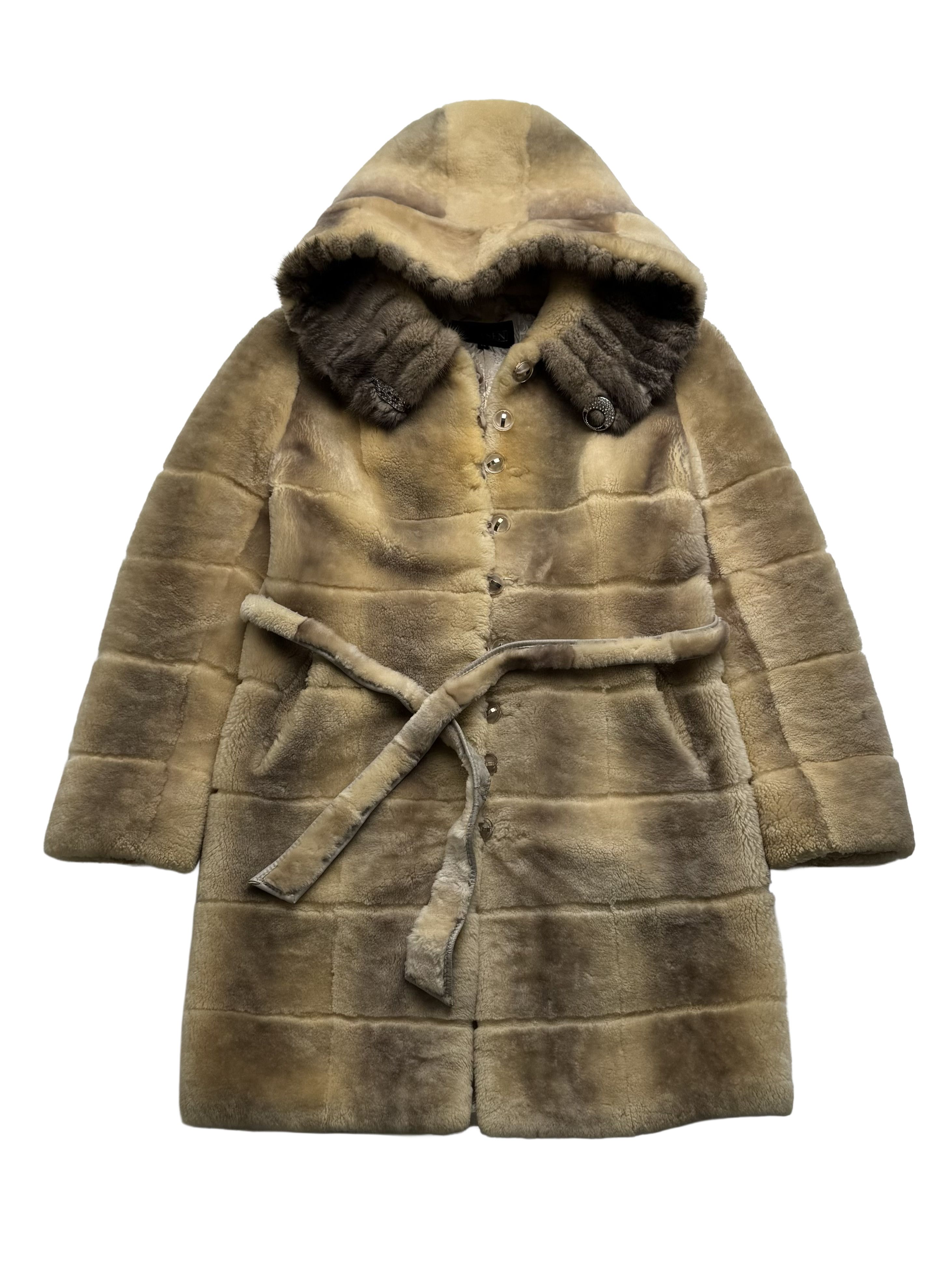 Vintage Vintage Real Sheepskin Hooded Coat Size L / US 10 / IT 46 - 6 Thumbnail