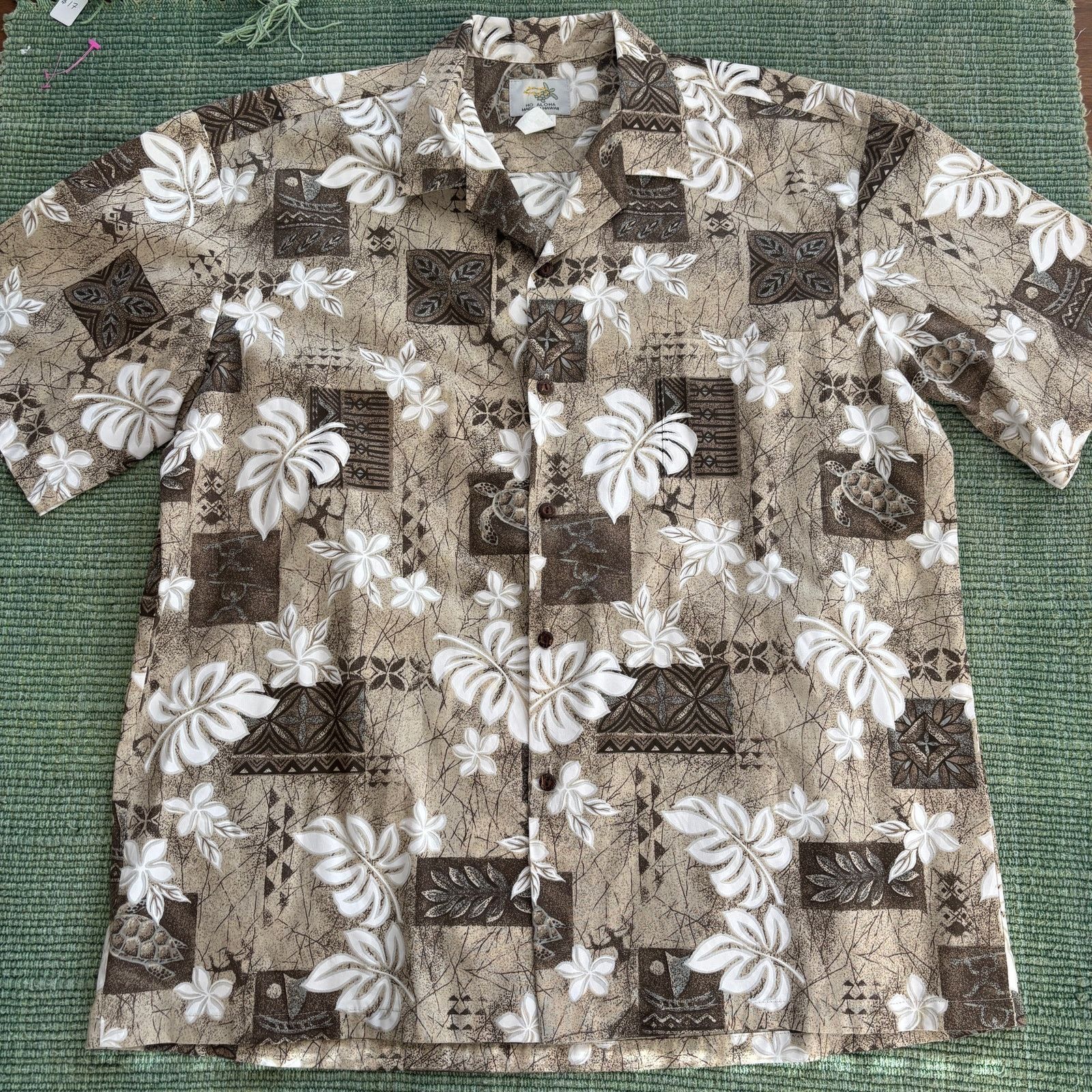 Vintage Vintage Ho Aloha tan and brown cotton hawaiian shirt Size US XL / EU 56 / 4 - 2 Thumbnail