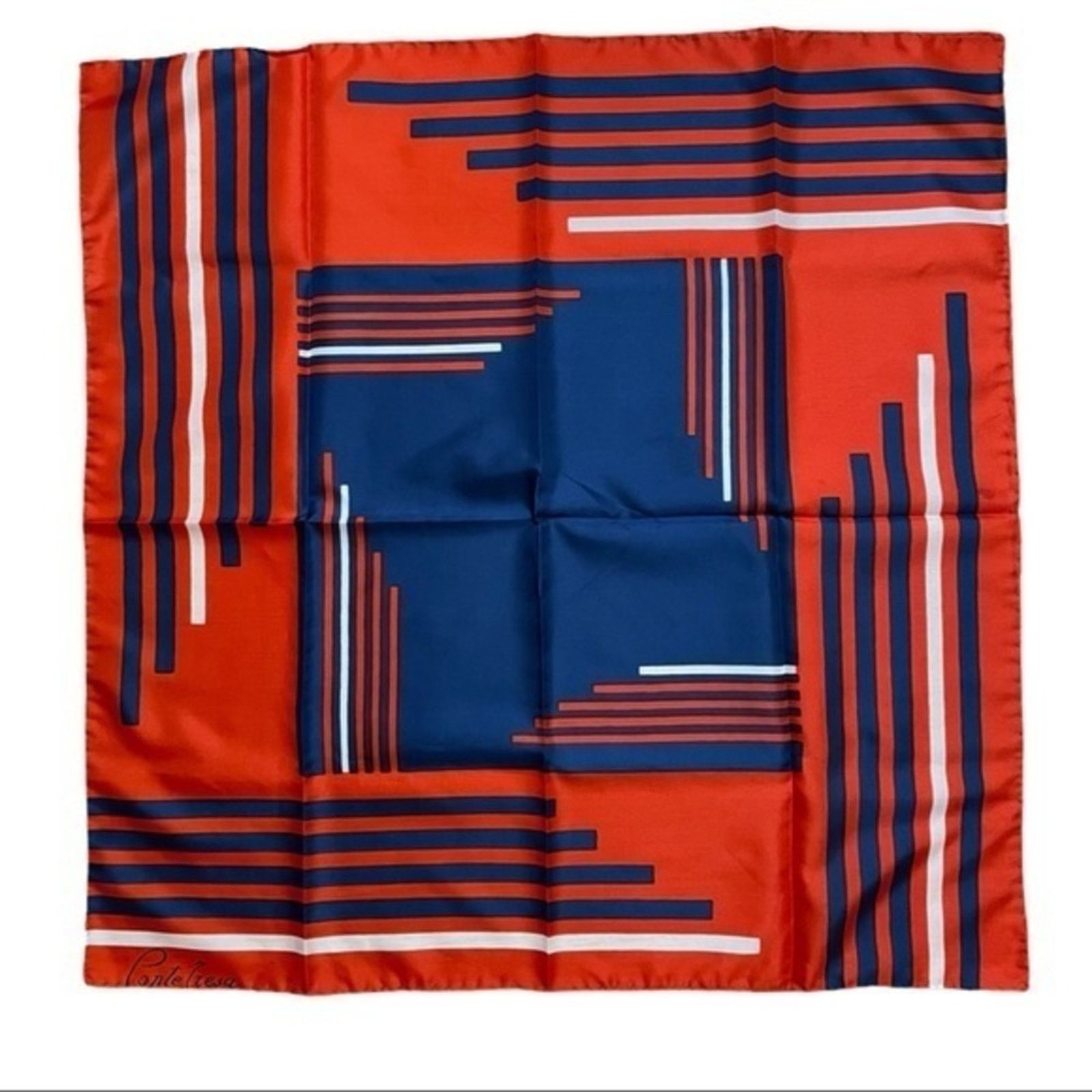 Vintage Vintage Ponte Tresa Italian Hand Rolled Square Scarf Size ONE SIZE - 1 Thumbnail