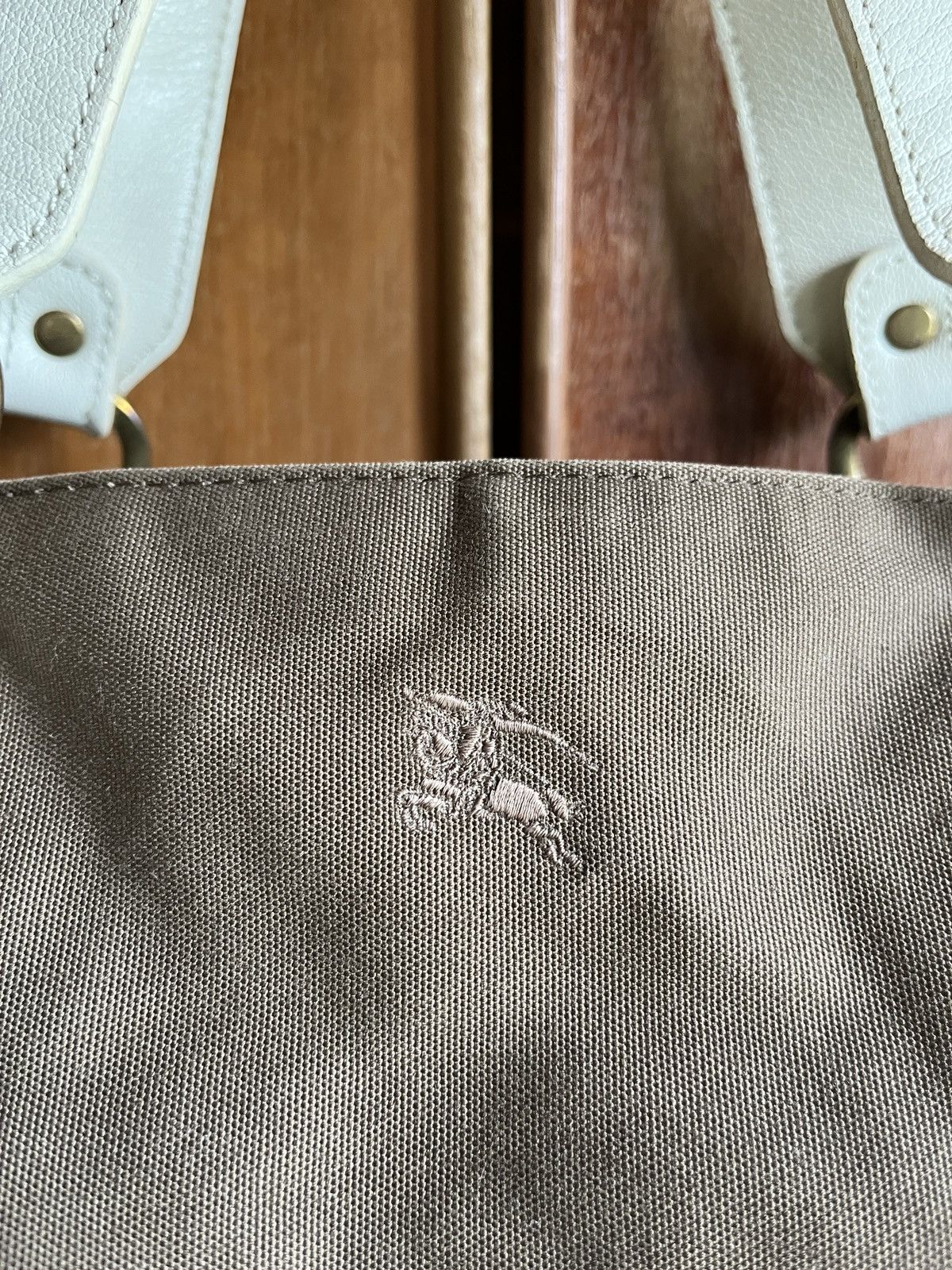 Burberry 90s Burberry Boston Canvas Leather Olive Green Size ONE SIZE - 3 Thumbnail