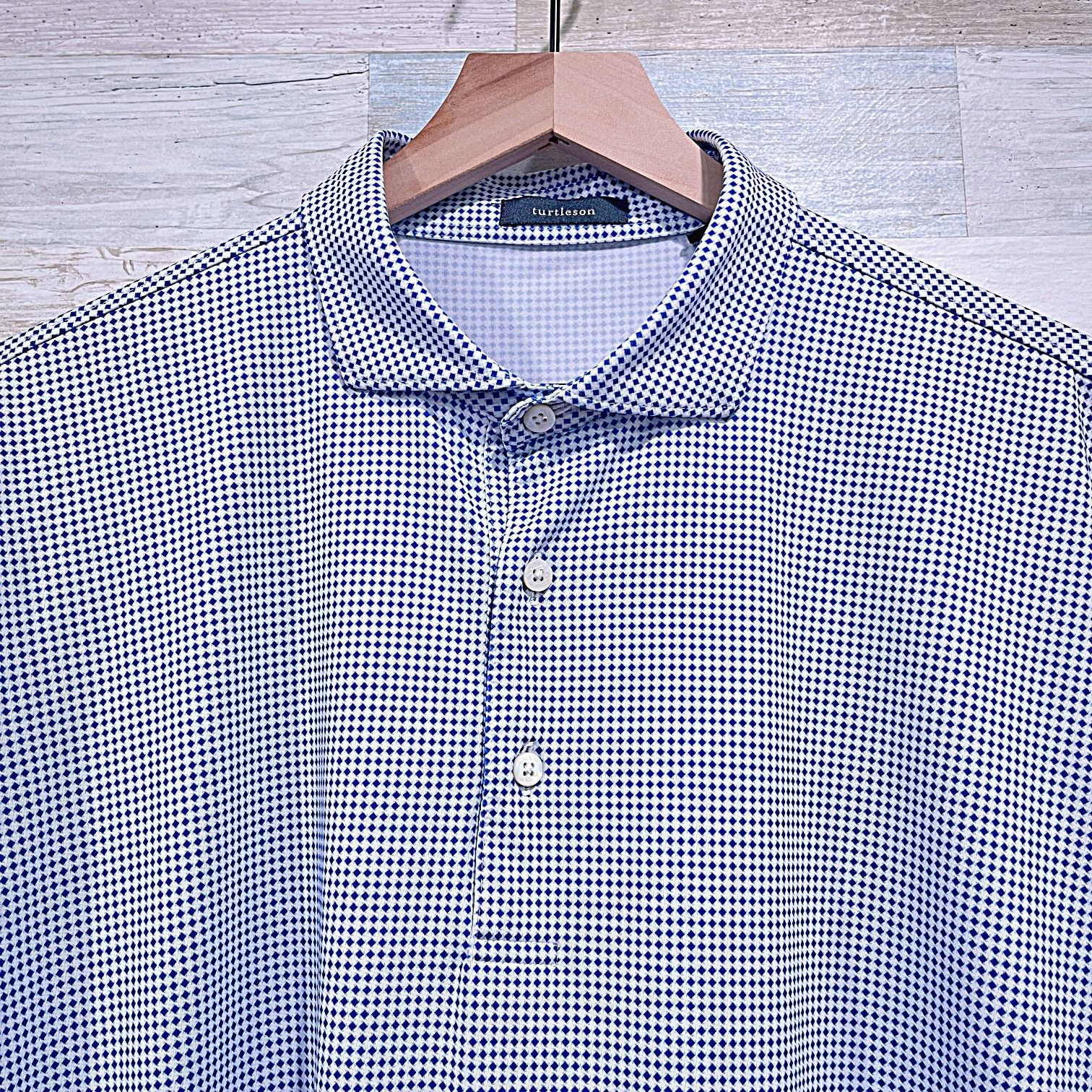 Other TURTLESON Performance Golf Polo Blue White Diamond Men Large Size US L / EU 52-54 / 3 - 2 Thumbnail