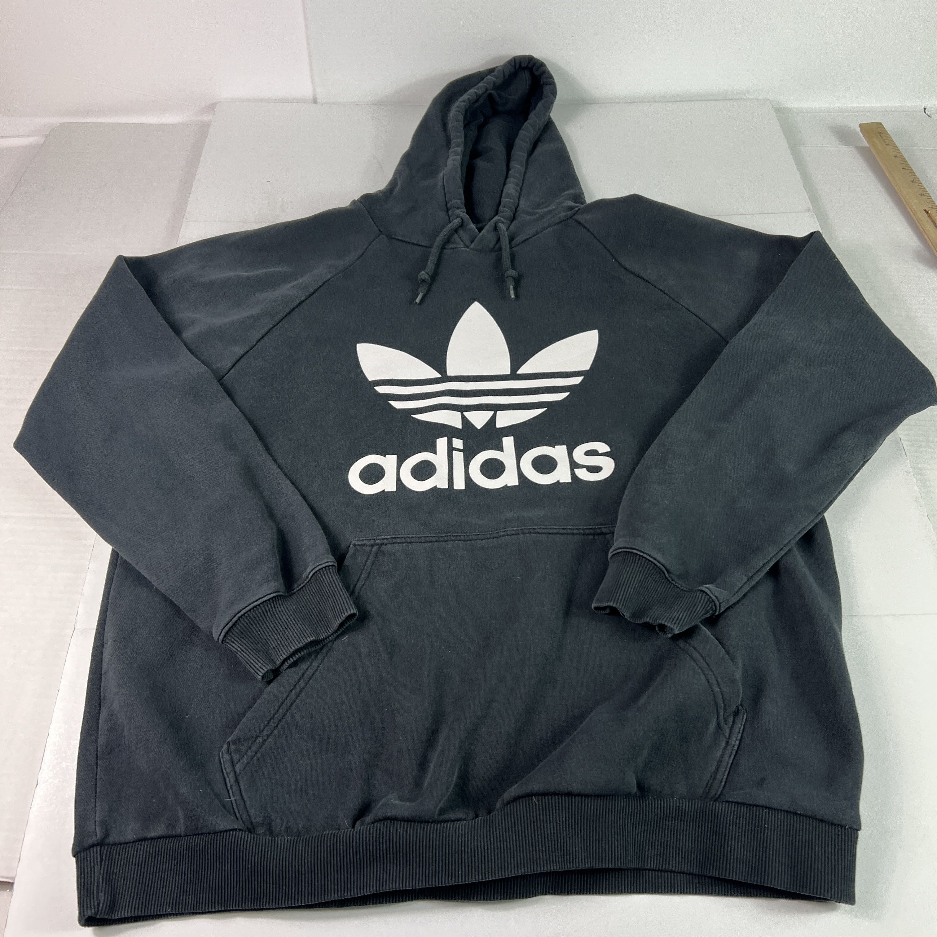 Adidas Adidas Sweatshirt Black & White Faded Trefoil Hoodie Size US XL / EU 56 / 4 - 1 Thumbnail