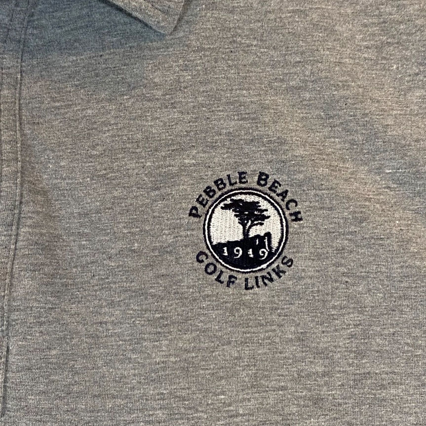Vintage Linksoul Polo Mens XL Gray Pebble Beach Tempus Fugit Golf Shirt S/S Casual Classic Logo Sports Mens Size US XL / EU 56 / 4 - 2 Thumbnail