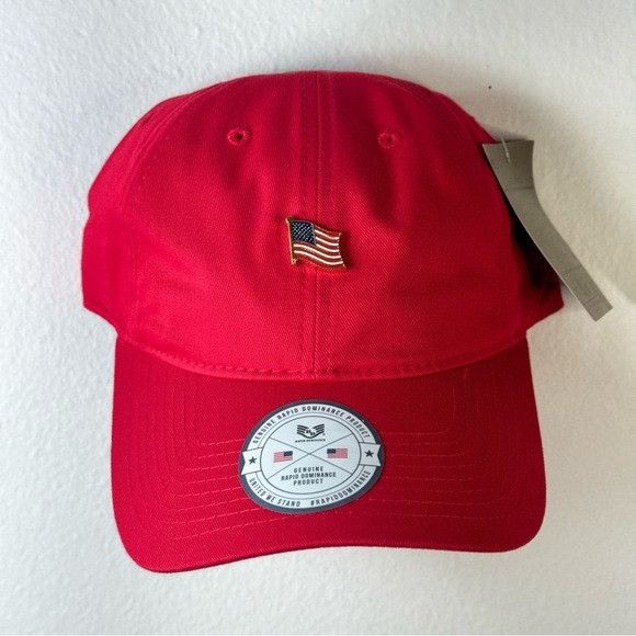 Designer NWT RAPID DOMINANCE USA FLAG RED DAD HAT Size ONE SIZE - 2 Thumbnail