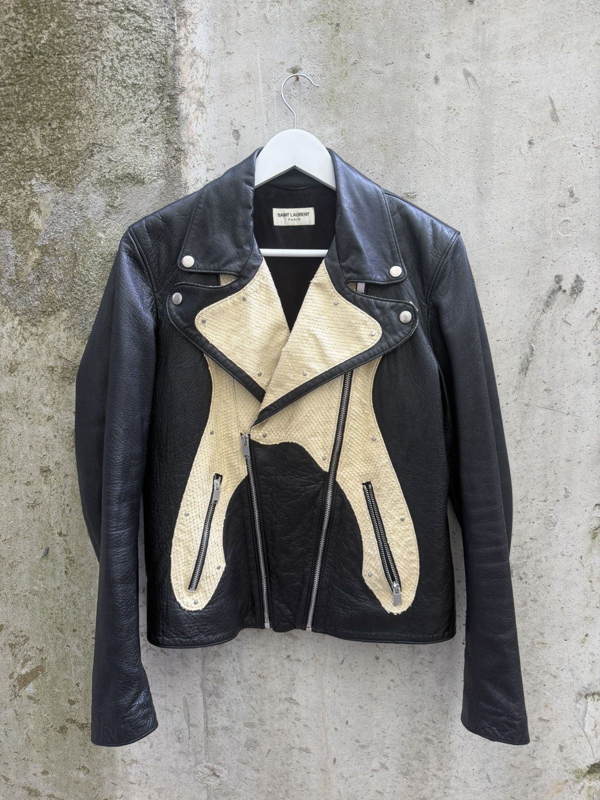 Saint Laurent Paris FW16 Saint Laurent Hedi Slimane Python Guitar Moto Jacket Size US M / EU 48-50 / 2 - 1 Thumbnail