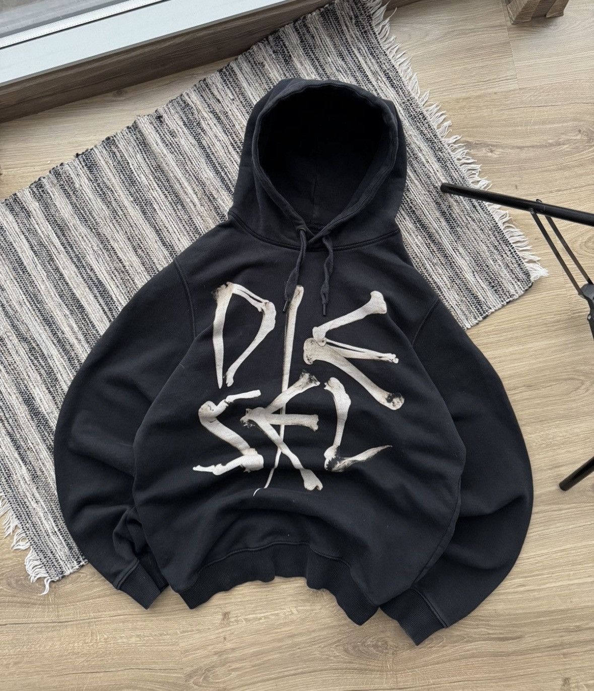 Diesel × Vintage Vintage Diesel Big logo bones Y2K hoodie Size US M / EU 48-50 / 2 - 3 Thumbnail