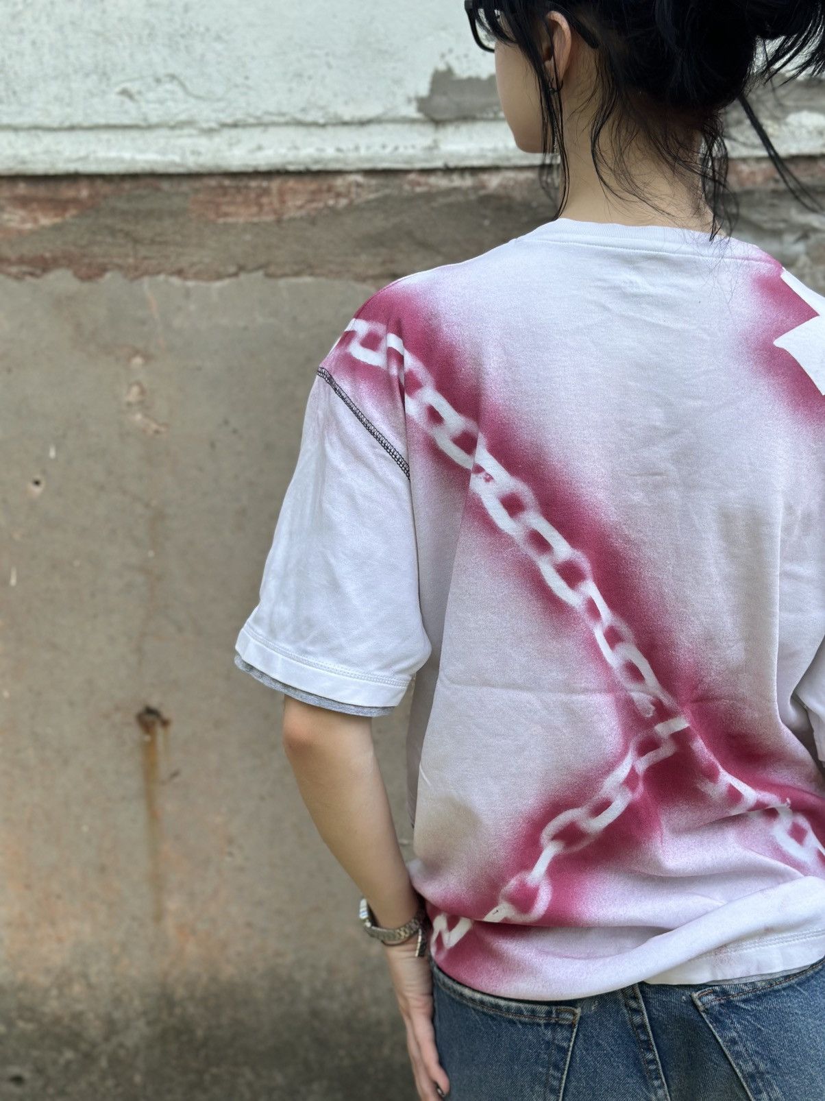 If Six Was Nine VTG Urban Spirit V Neck T-shirts Size L Custom Hand Made Y2K Size US L / EU 52-54 / 3 - 7 Thumbnail