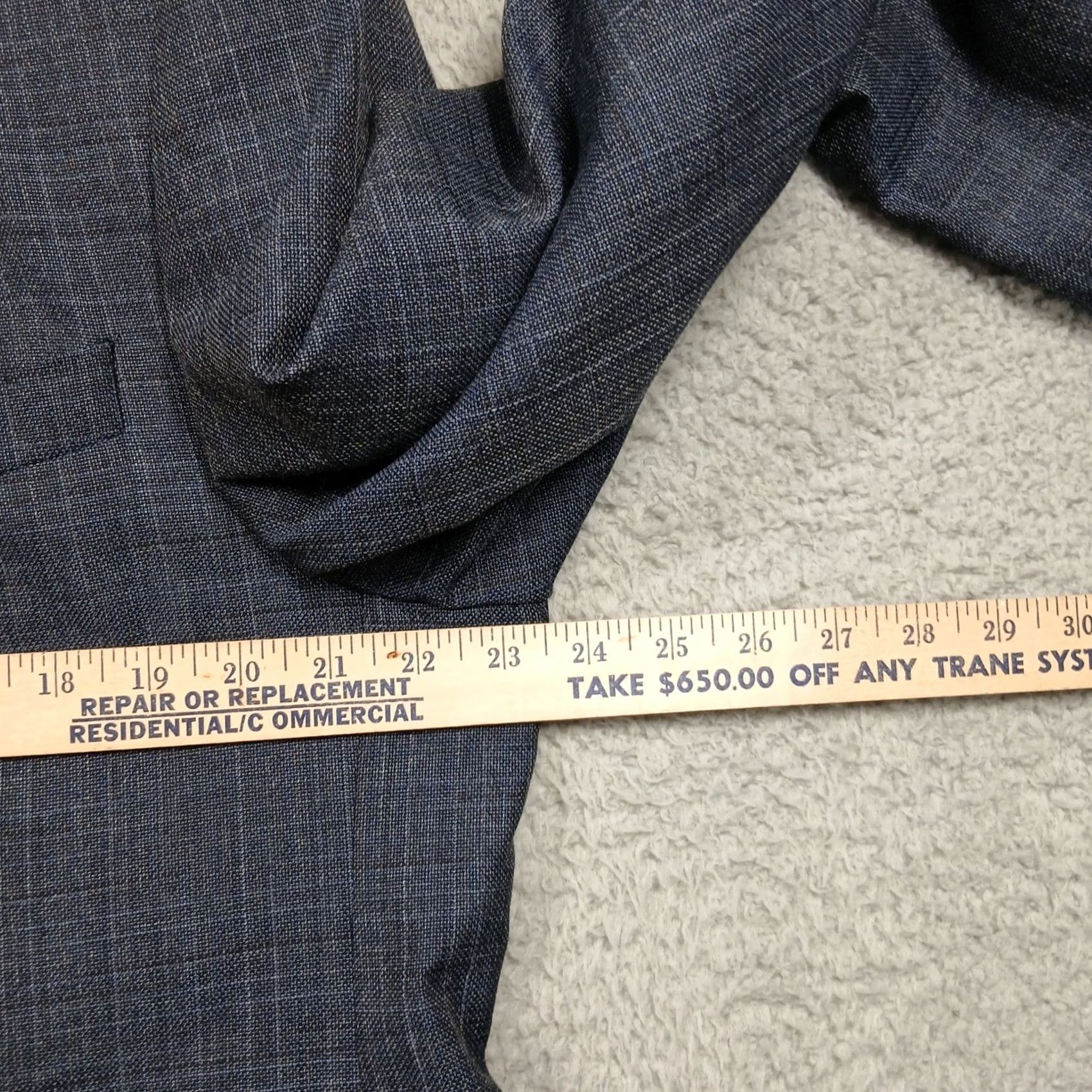 Jos. A. Bank Jos A Bank Sport Coat Blazer Blue Gray Mens 44R Wool Silk Blend Size 44R - 5 Thumbnail
