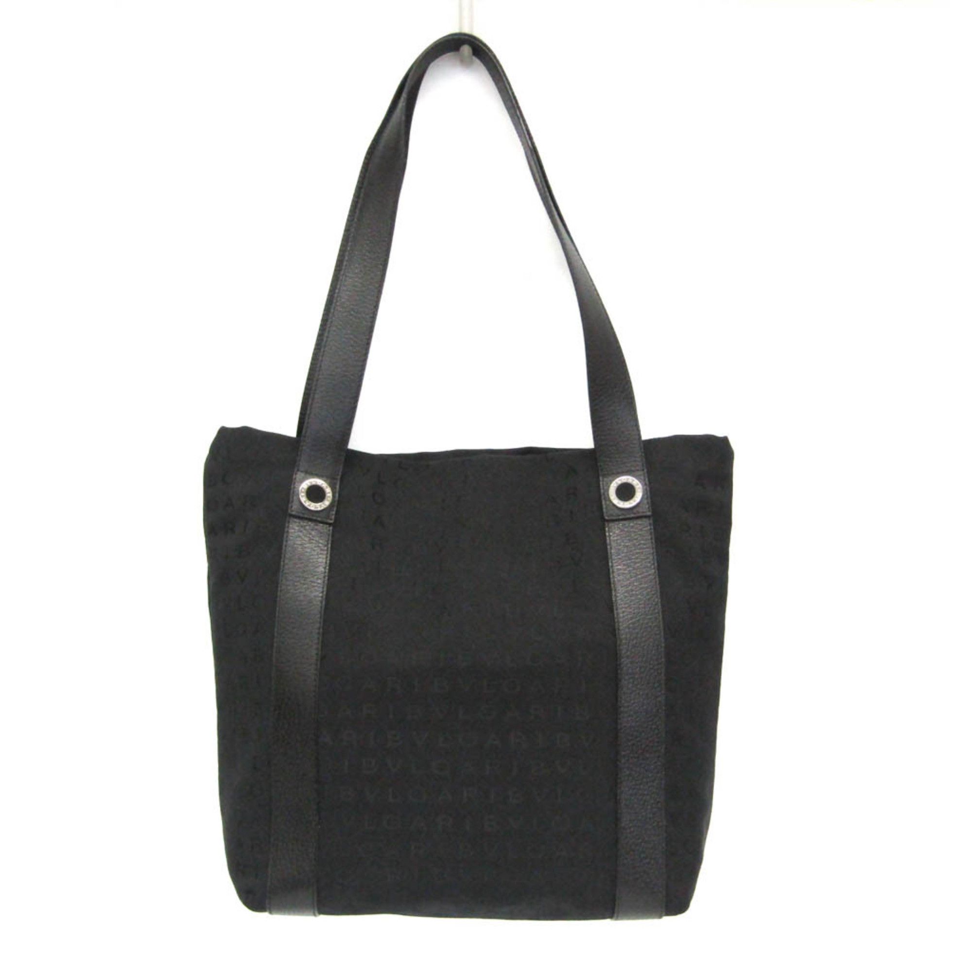 Bvlgari Bvlgari Logomania Women's Canvas,Leather Tote Bag Black Size ONE SIZE - 1 Thumbnail