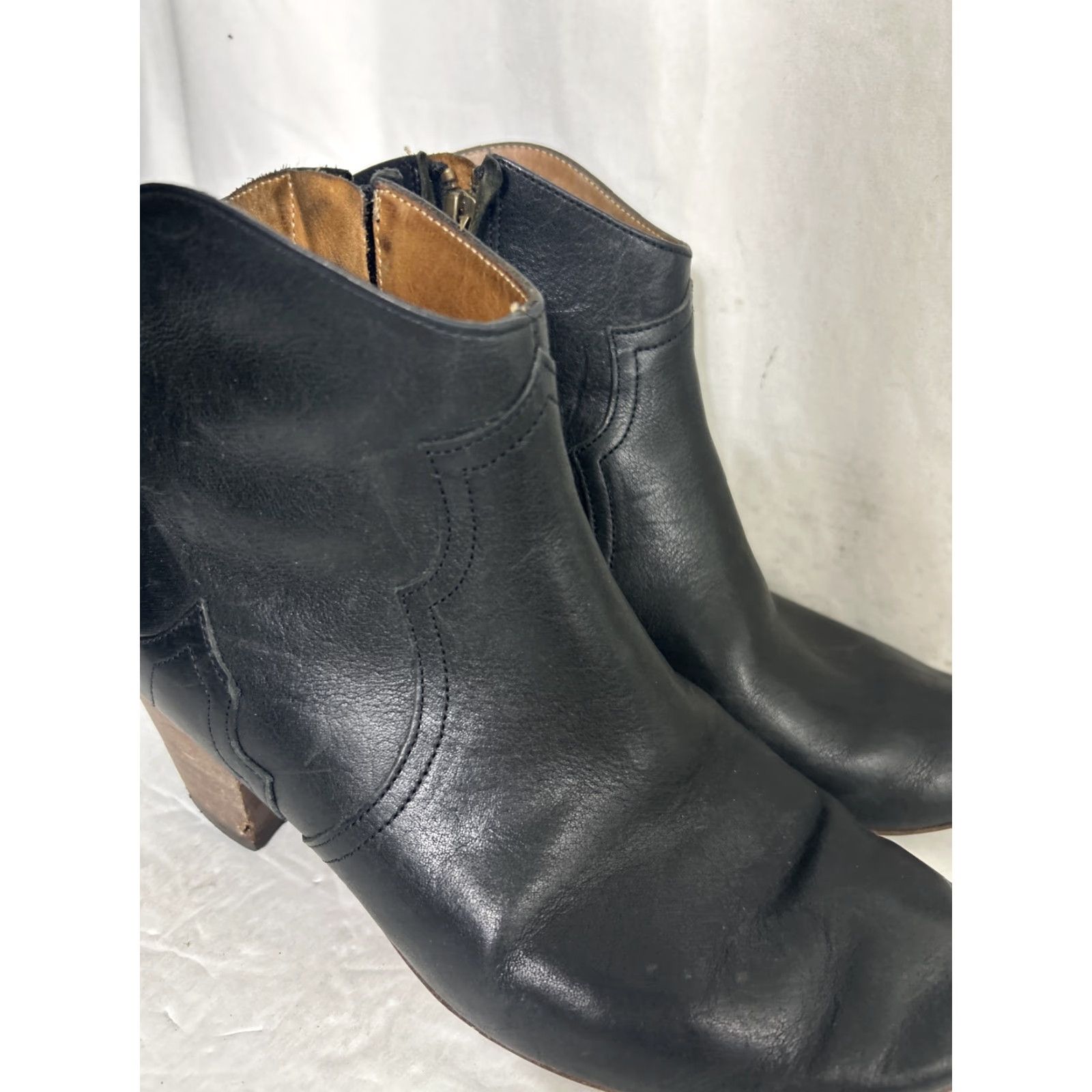 Isabel Marant Isabel Marant Dicker Ankle Leather Boots Black Womens Size 38 US 8 Zipper Western High Heel Boots Size US 8 / IT 38 - 3 Thumbnail