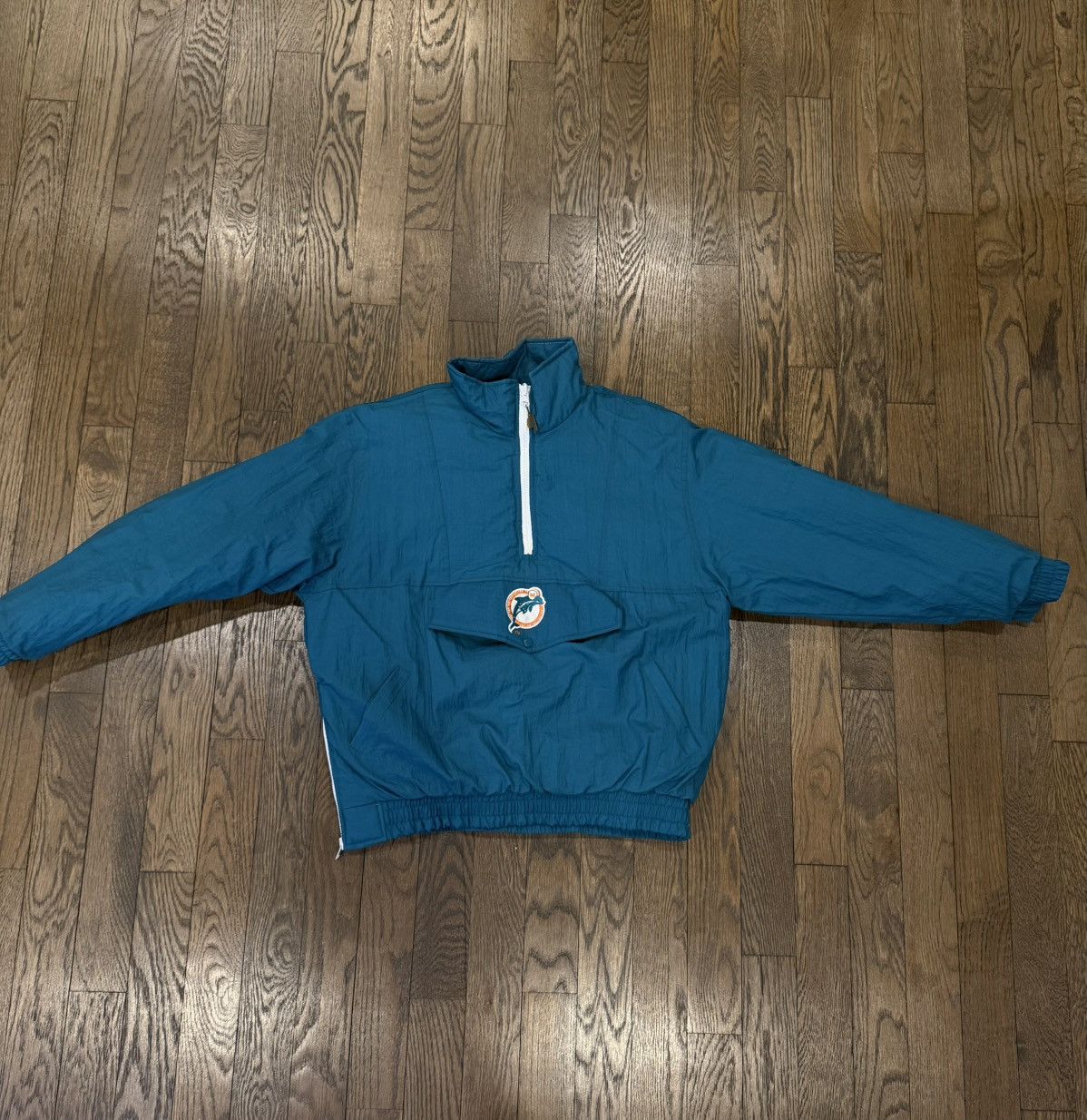 Pro Player Vintage Reversible Miami Dolphins Quarter Zip Coat Size US L / EU 52-54 / 3 - 13 Thumbnail
