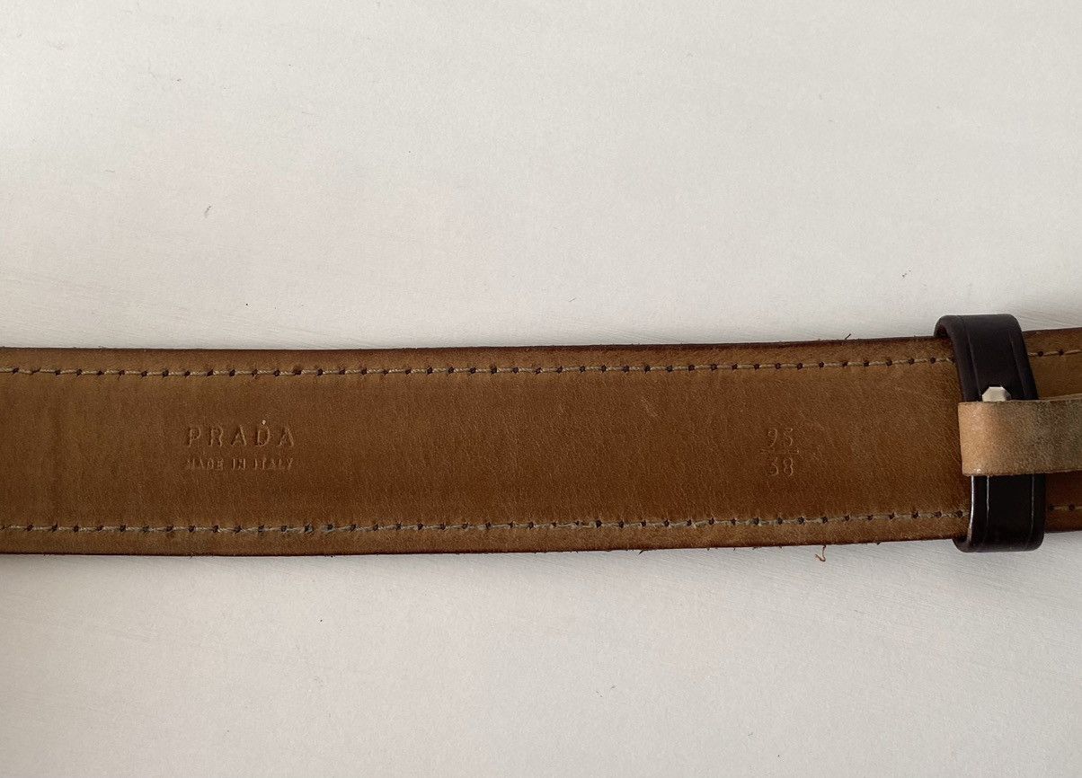 Prada Prada Leather Brown Belt Size 38 - 7 Thumbnail