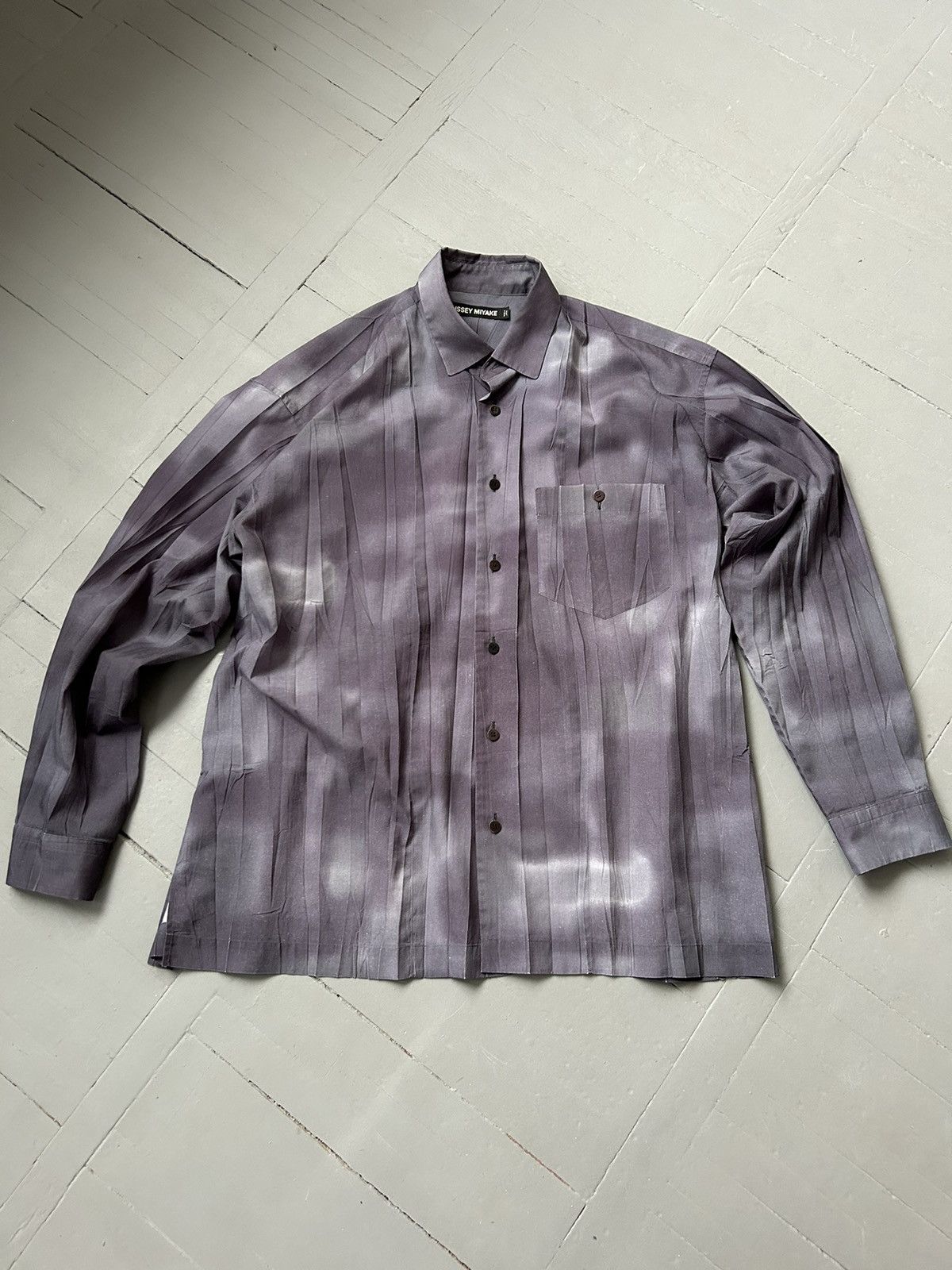Pre-owned Issey Miyake Pleats Please Button Shirt Vintage In Gray