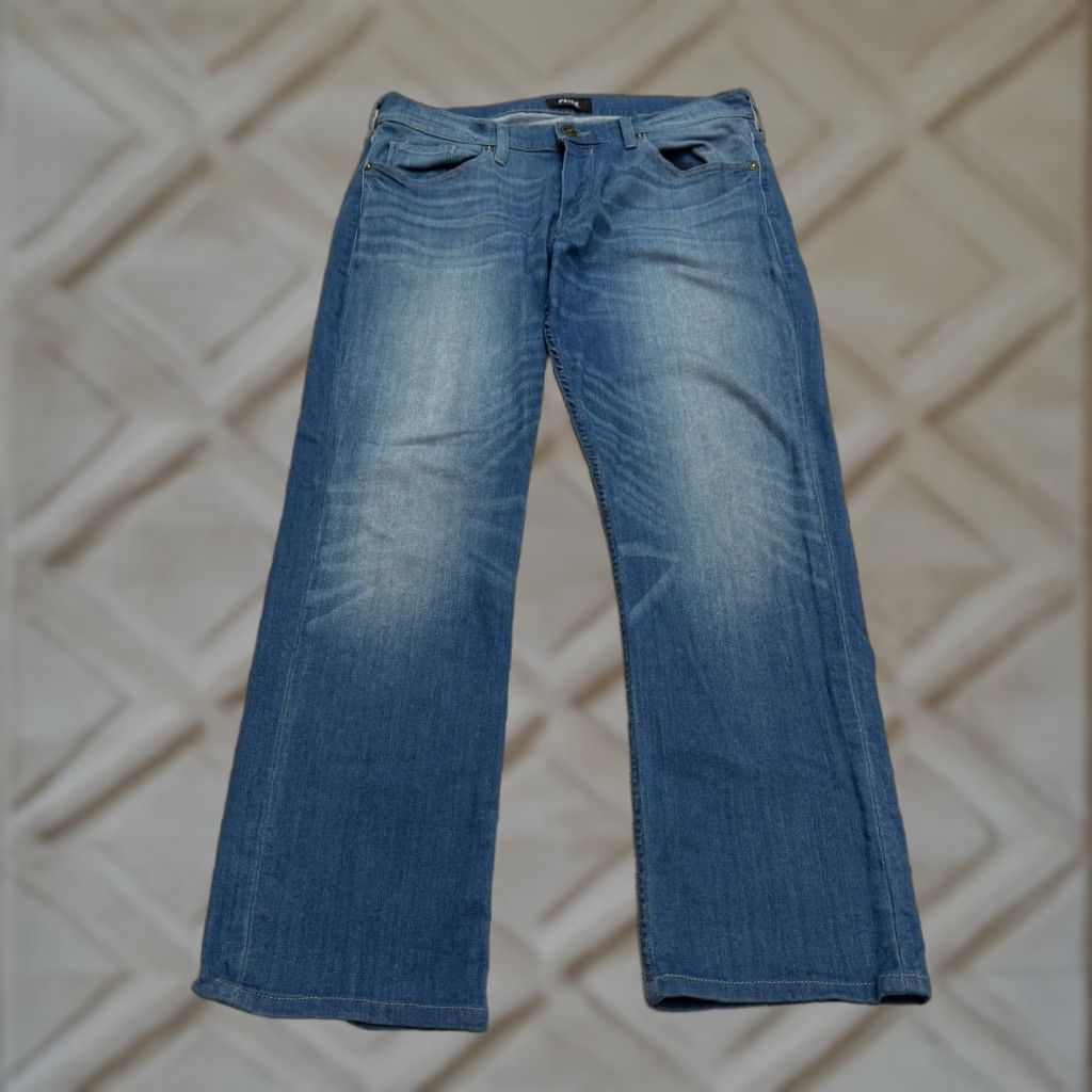 Paige Paige Federal Pair Jeans Men 34 Slim Fit Denim Blue Medium Wash 5-Pocket Logo USA Designer 2010s Mens Size US 34 / EU 50 - 1 Thumbnail