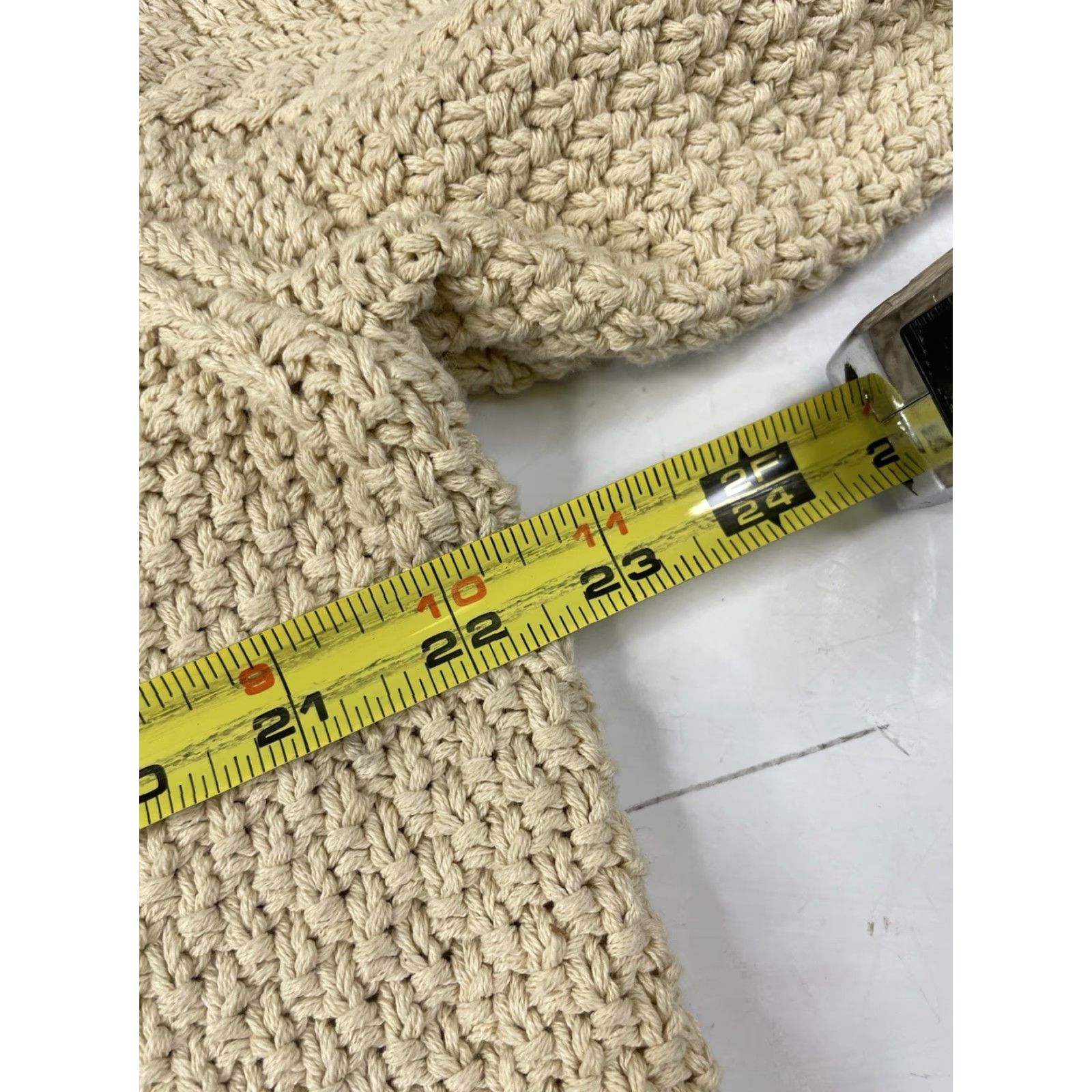 Vintage VINTAGE L.L. Bean Signature 505131 Large Beige Fisherman Knit V-Neck Pullover Sweater Womens Size L / US 10 / IT 46 - 6 Thumbnail
