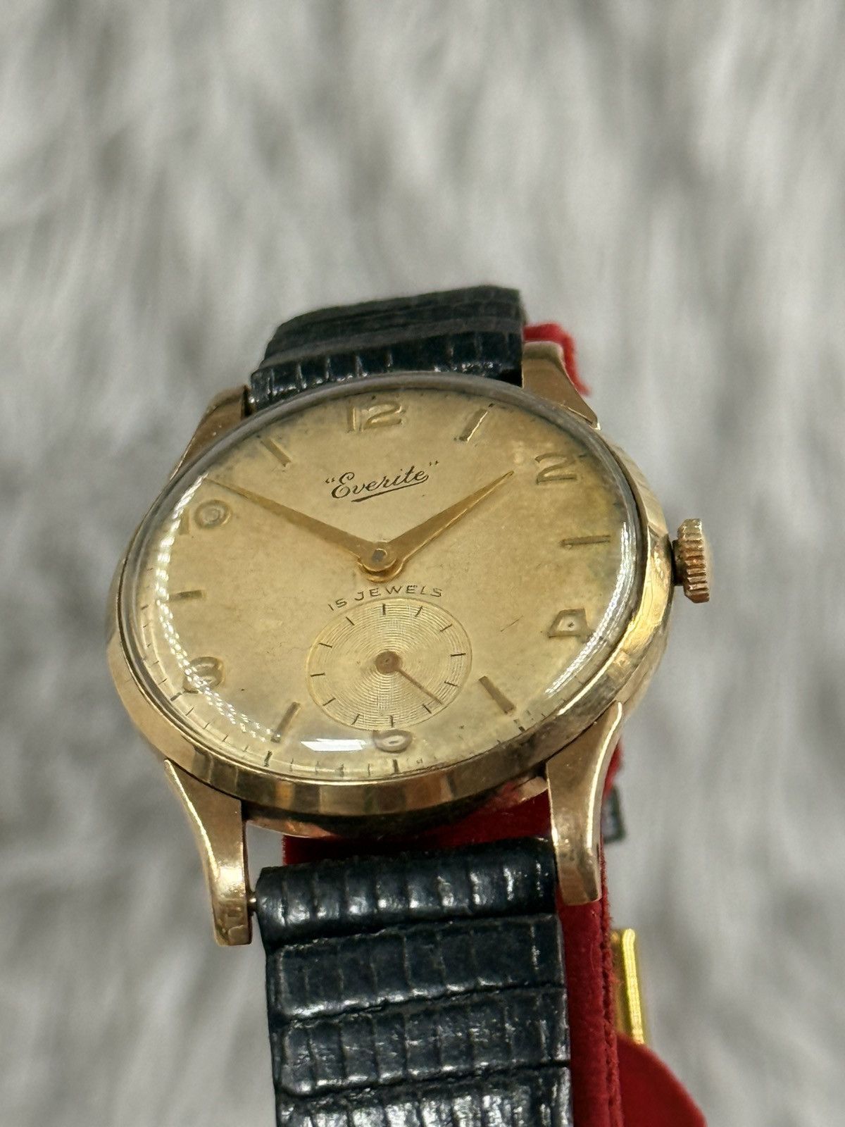 Vintage Vintage 1970’s EVERITE 15 jewels Manual Watch 9CT. Gold Size ONE SIZE - 5 Thumbnail