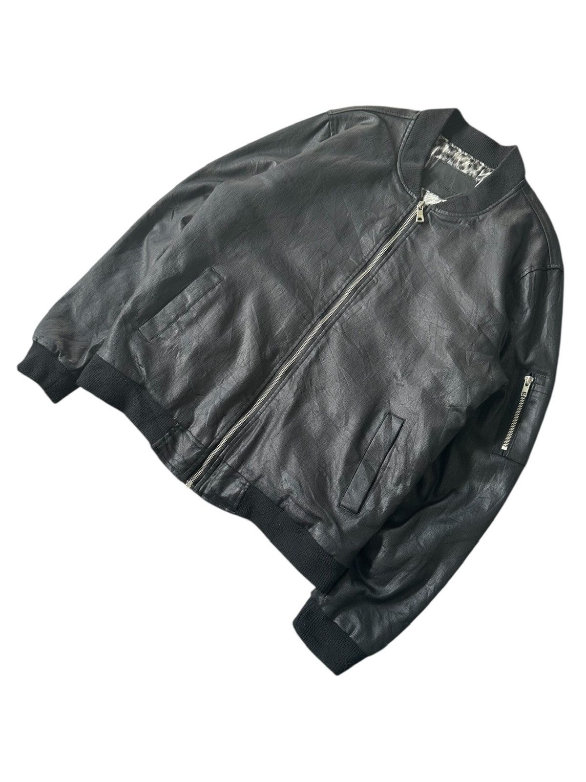 ABAHOUSE 🔥Rare🔥 Designworks coated black bomber jacket Size US L / EU 52-54 / 3 - 4 Thumbnail
