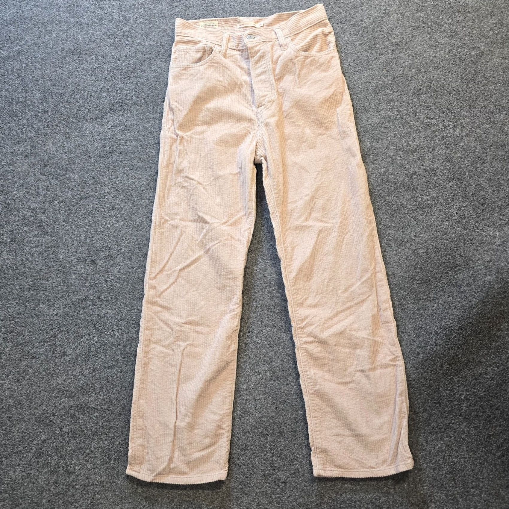 Levi's Levi's Pants Womens 28 Beige Wide Wale Ribcage Straight Ankle Buttonfly Casual 90s Style Regular Fit Cotton Corduroy Shoes Not Included Size 28" / US 6 / IT 42 - 2 Thumbnail