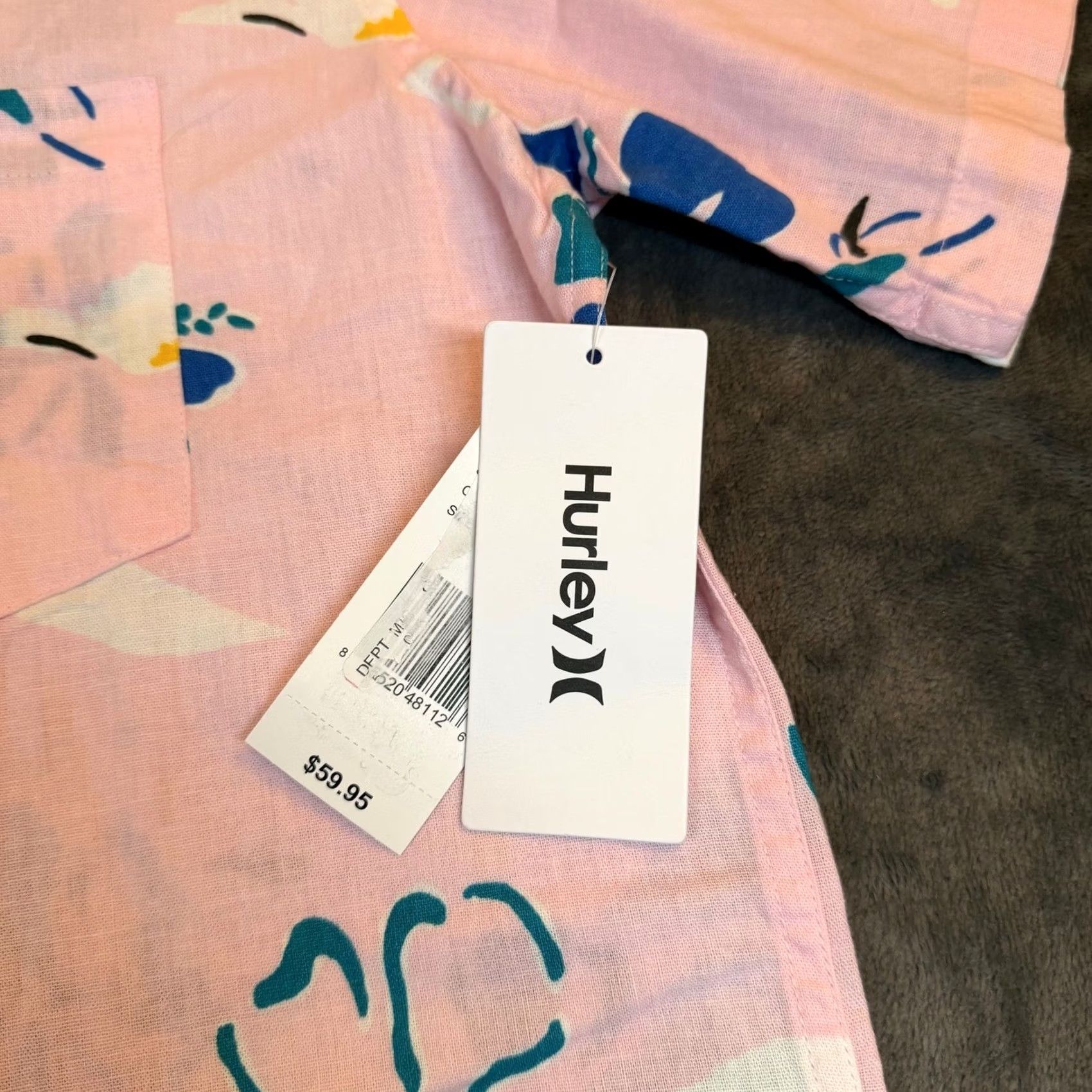 Hurley Hurley Rincon Linen SS Button Up Shirt Mens Medium Flamingo Pink Floral Surf NWT Size US M / EU 48-50 / 2 - 4 Thumbnail