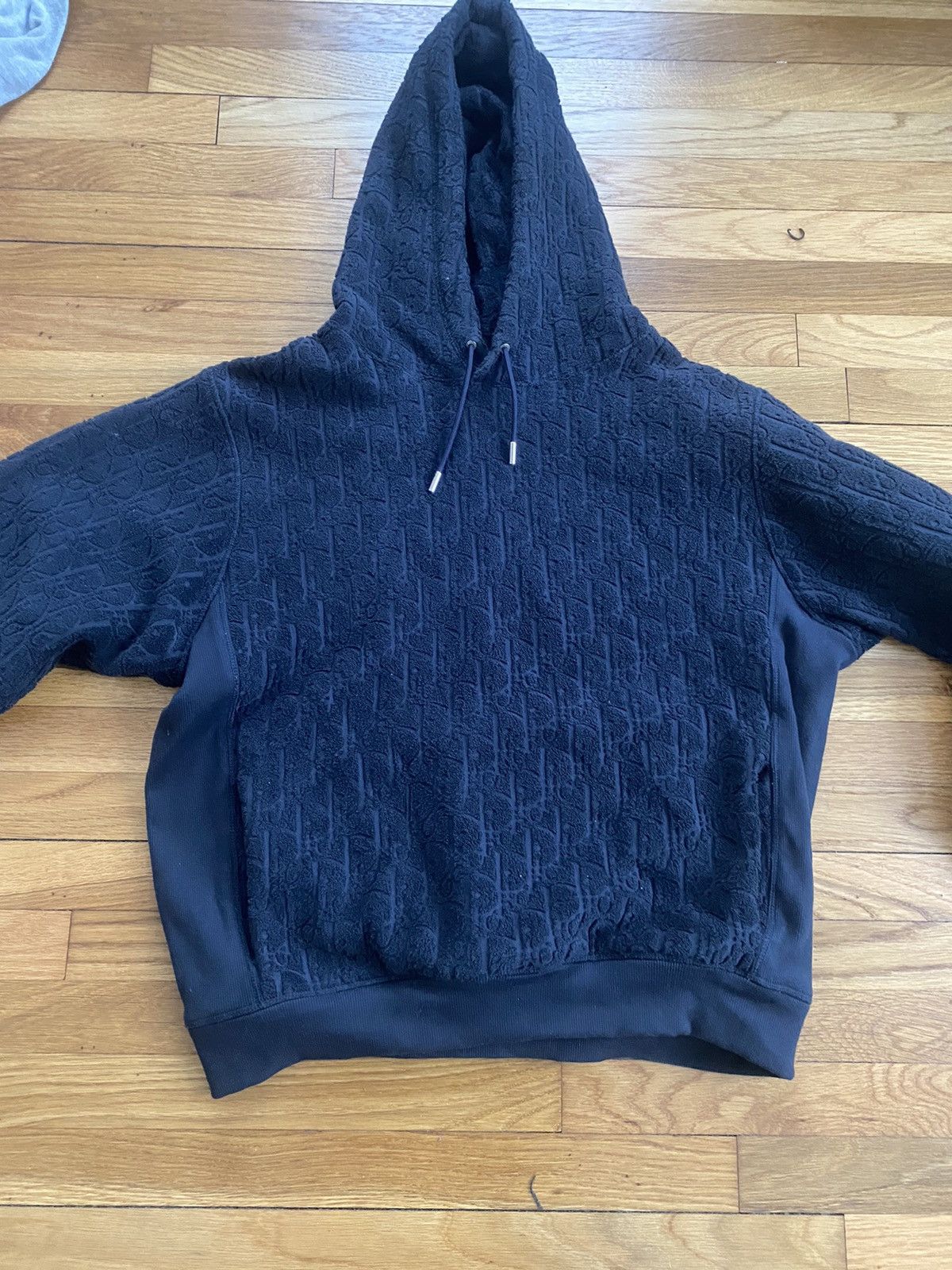 Blue dior oblique discount jacquard cotton terry hoodie